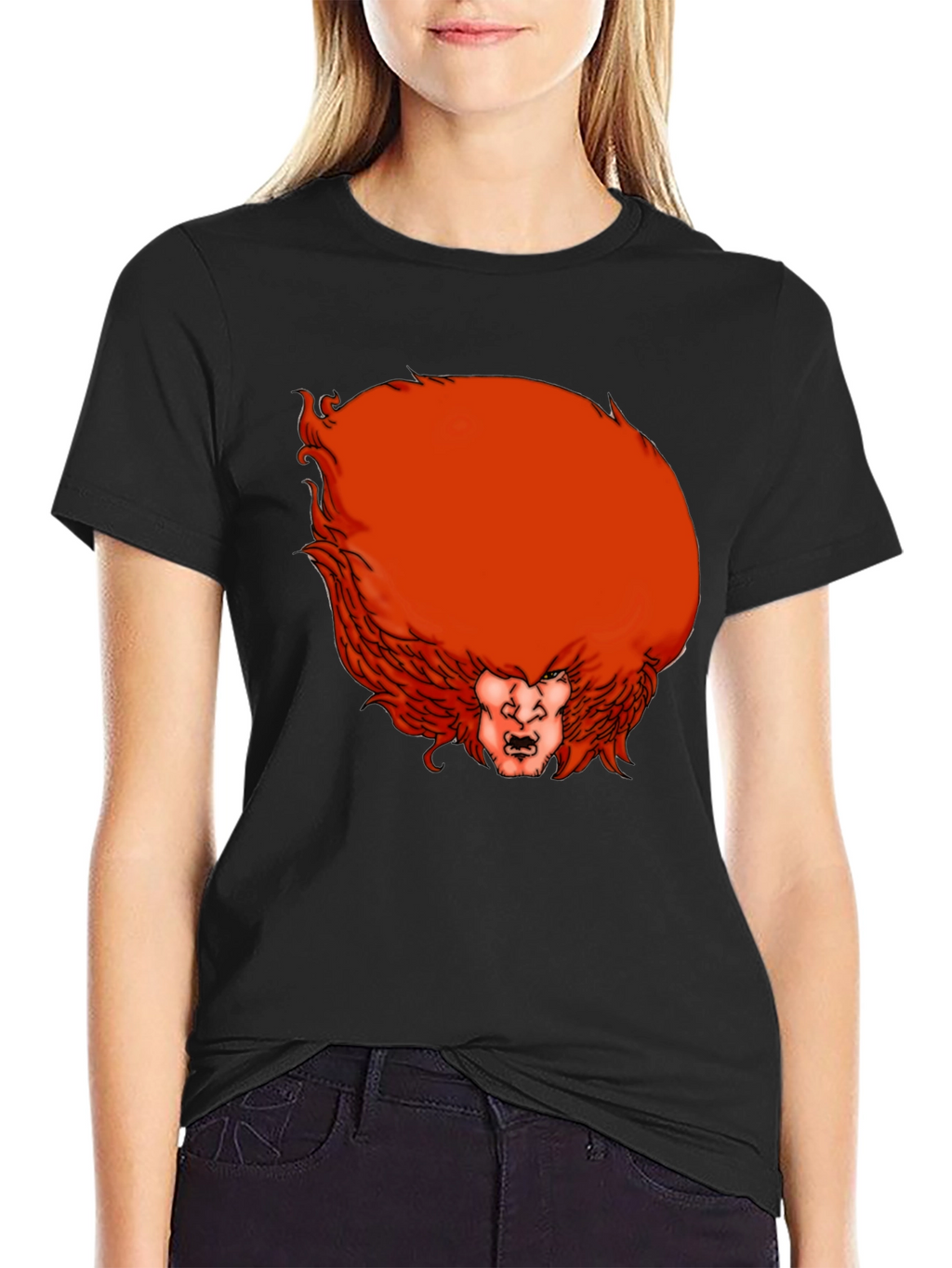 Humorous Red Hair Monster Graphic T-Shirt