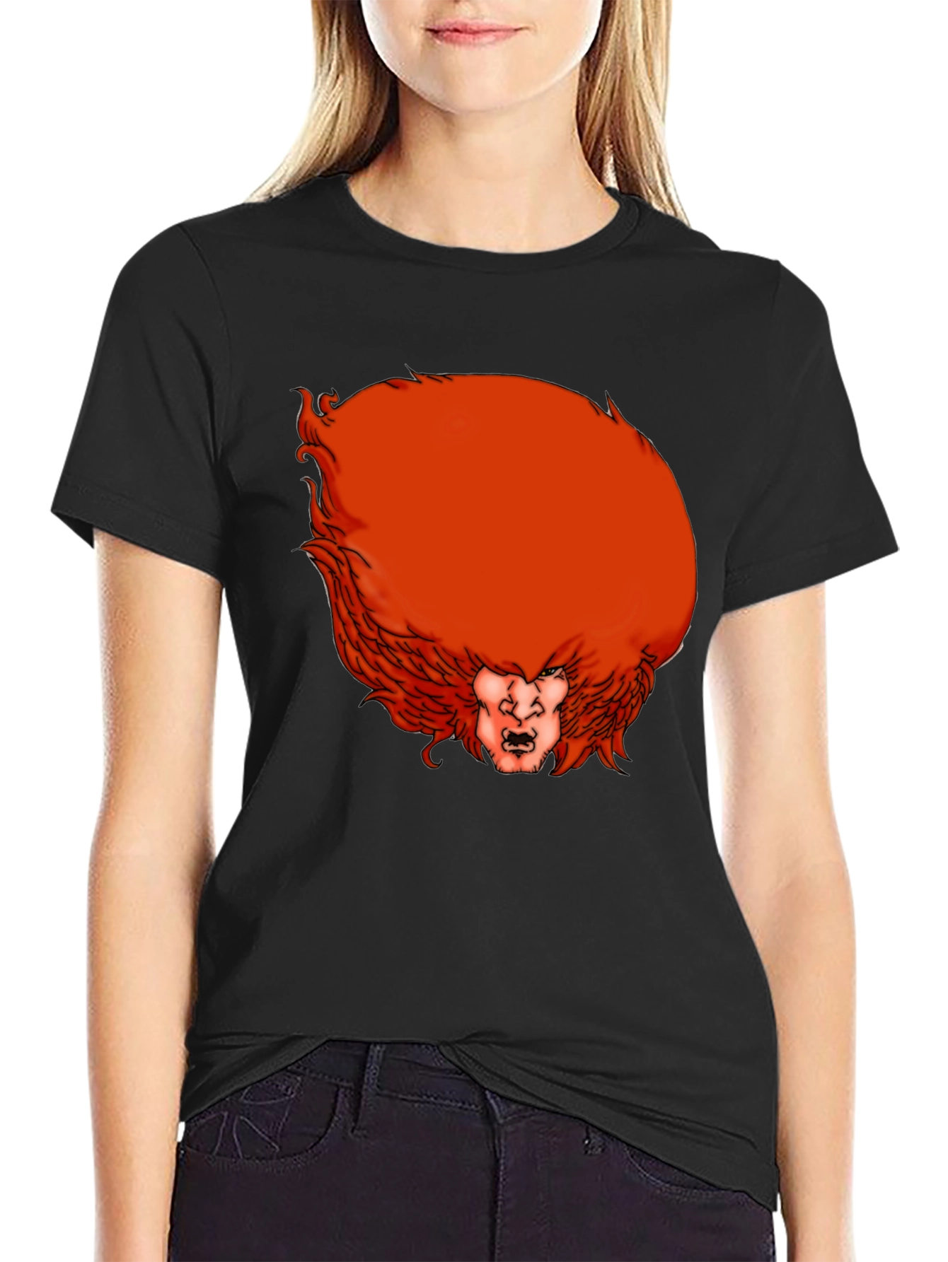 Humorous Red Hair Monster Graphic T-Shirt