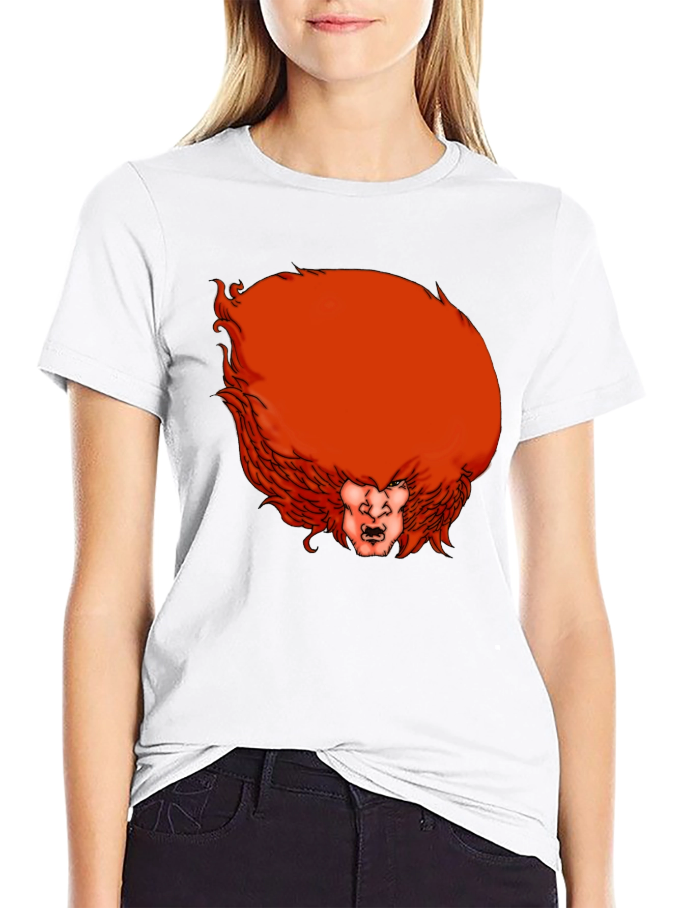 Humorous Red Hair Monster Graphic T-Shirt