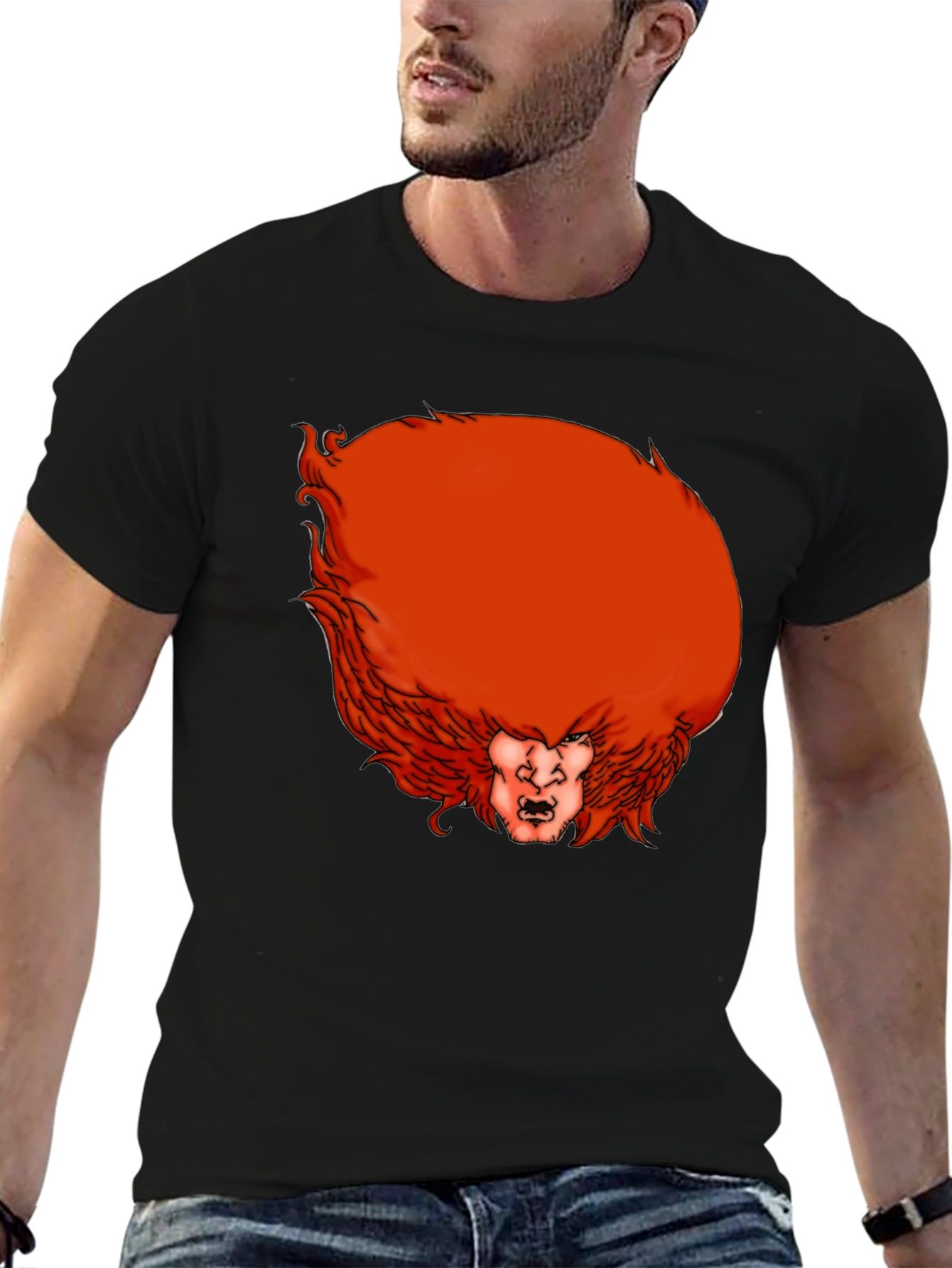 Humorous Red Hair Monster Graphic T-Shirt