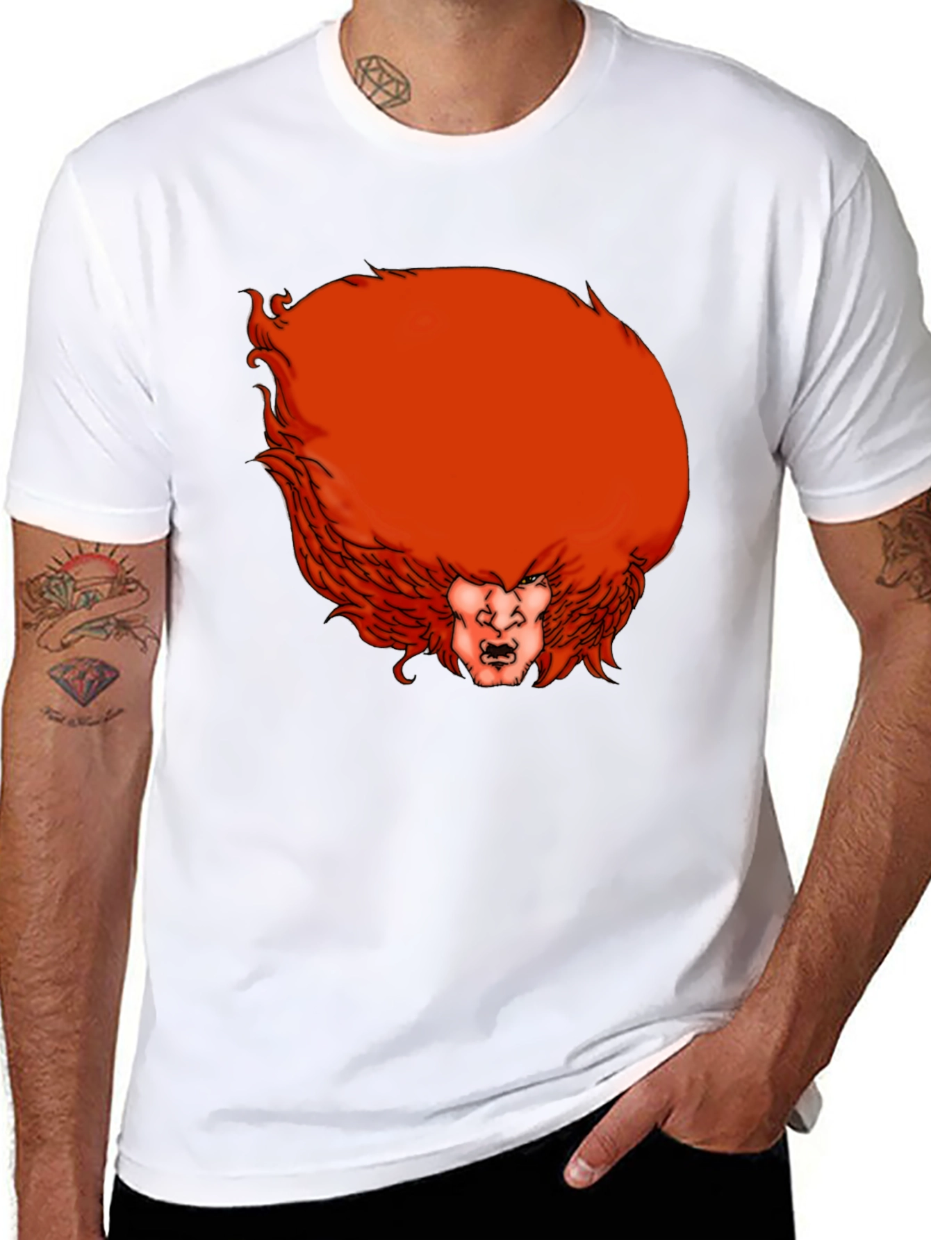 Humorous Red Hair Monster Graphic T-Shirt