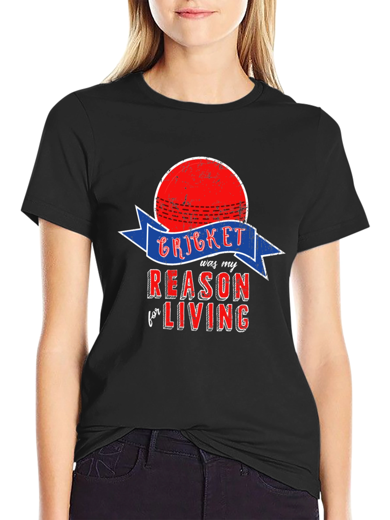 Cricket Reason for Living Black T-Shirt