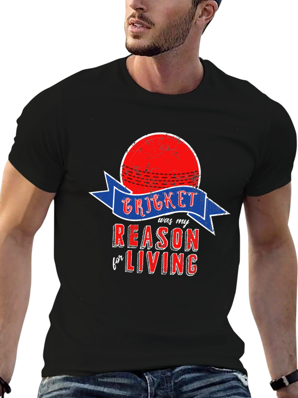Cricket Reason for Living Black T-Shirt