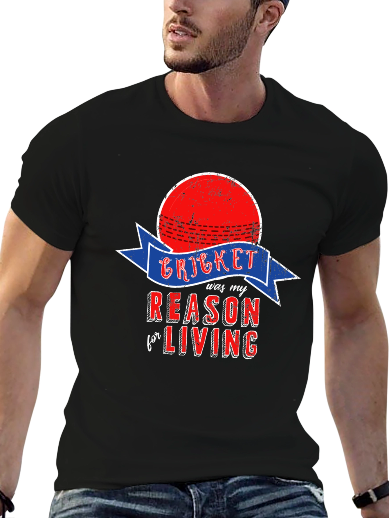 Cricket Reason for Living Black T-Shirt