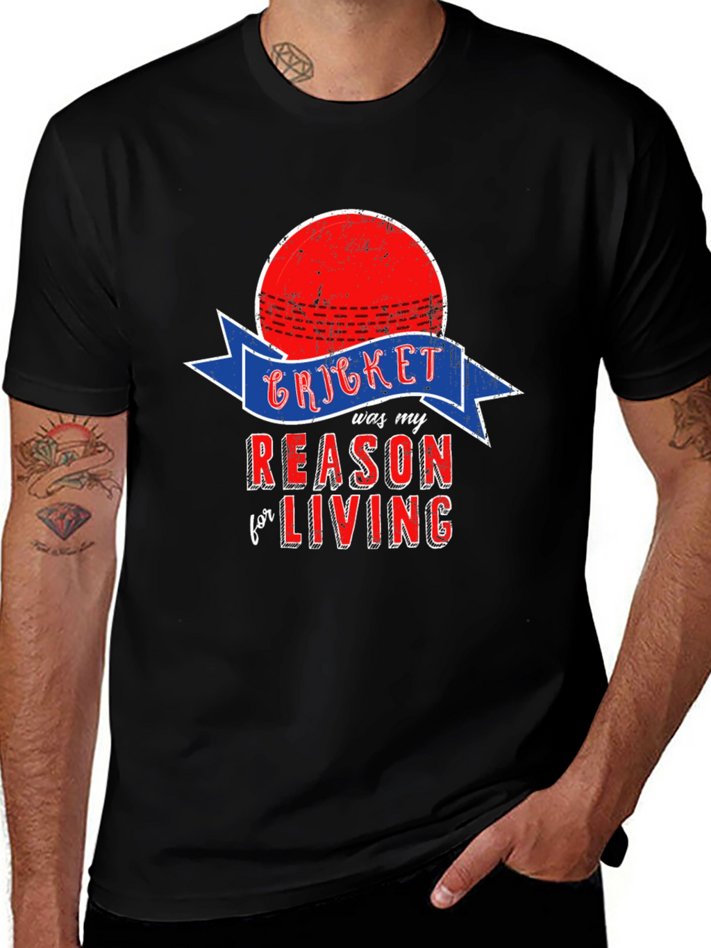 Cricket Reason for Living Black T-Shirt