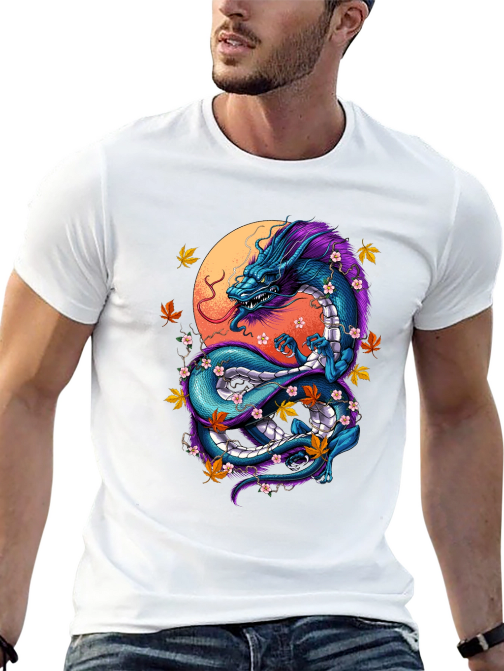 Dragon Graphic Tee - Artistic Black T-Shirt