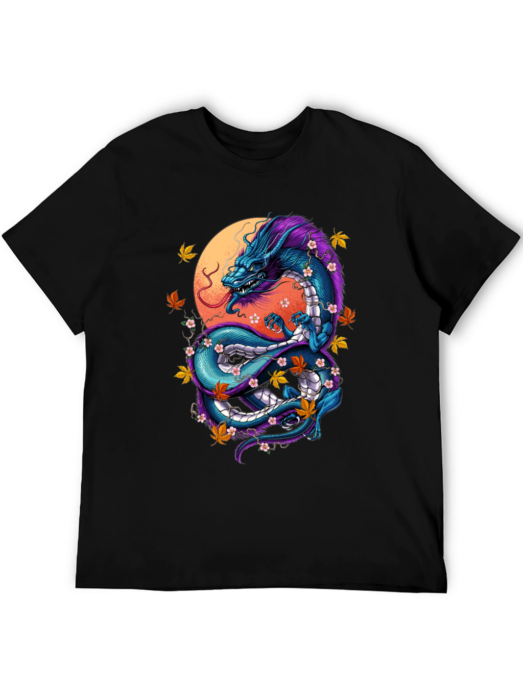 Dragon Graphic Tee - Artistic Black T-Shirt
