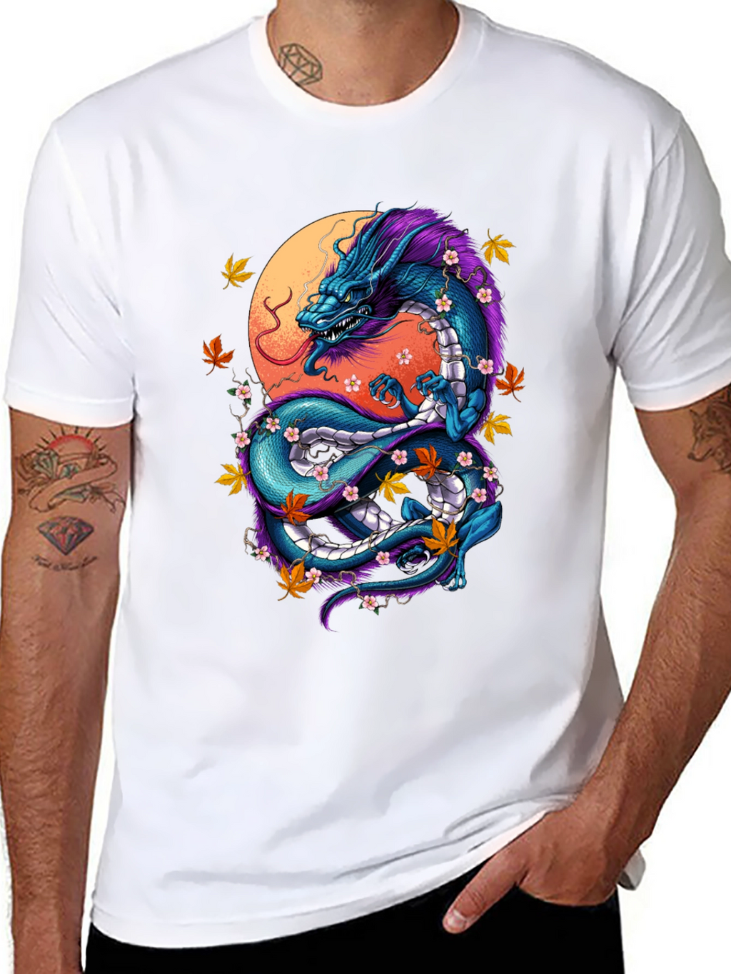 Dragon Graphic Tee - Artistic Black T-Shirt