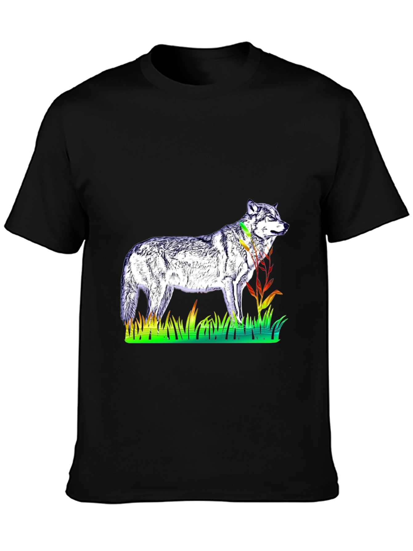 Wolf Graphic Tee - Mens Black T-Shirt
