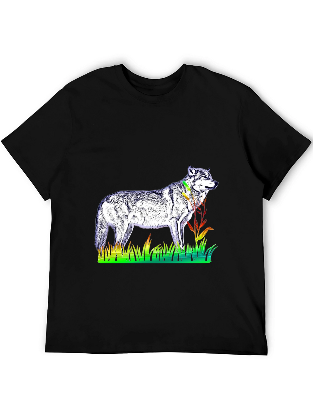 Wolf Graphic Tee - Mens Black T-Shirt
