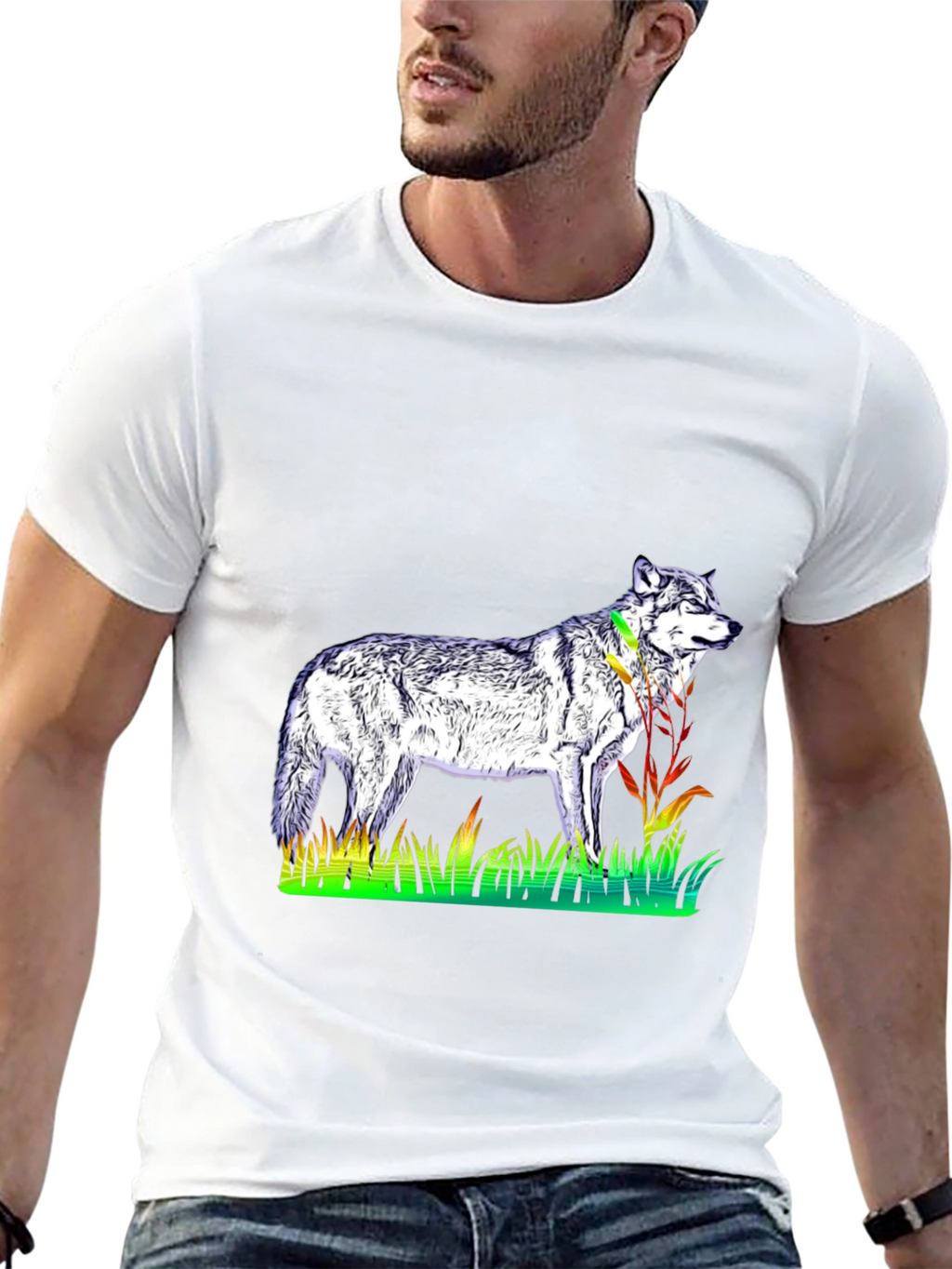 Wolf Graphic Tee - Mens Black T-Shirt