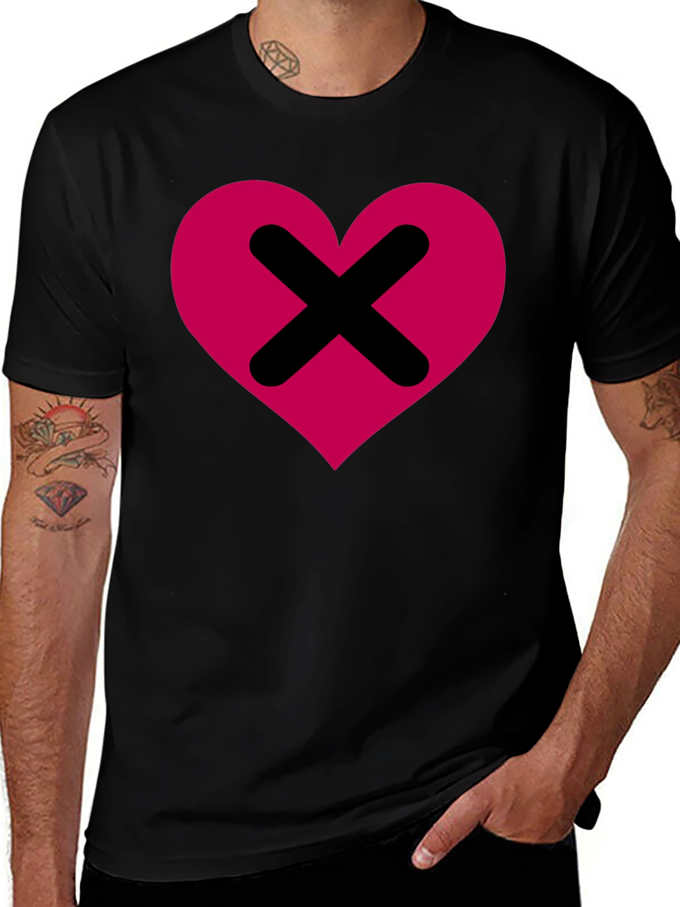 Heart X T-Shirt - Modern Streetwear Graphic Tee