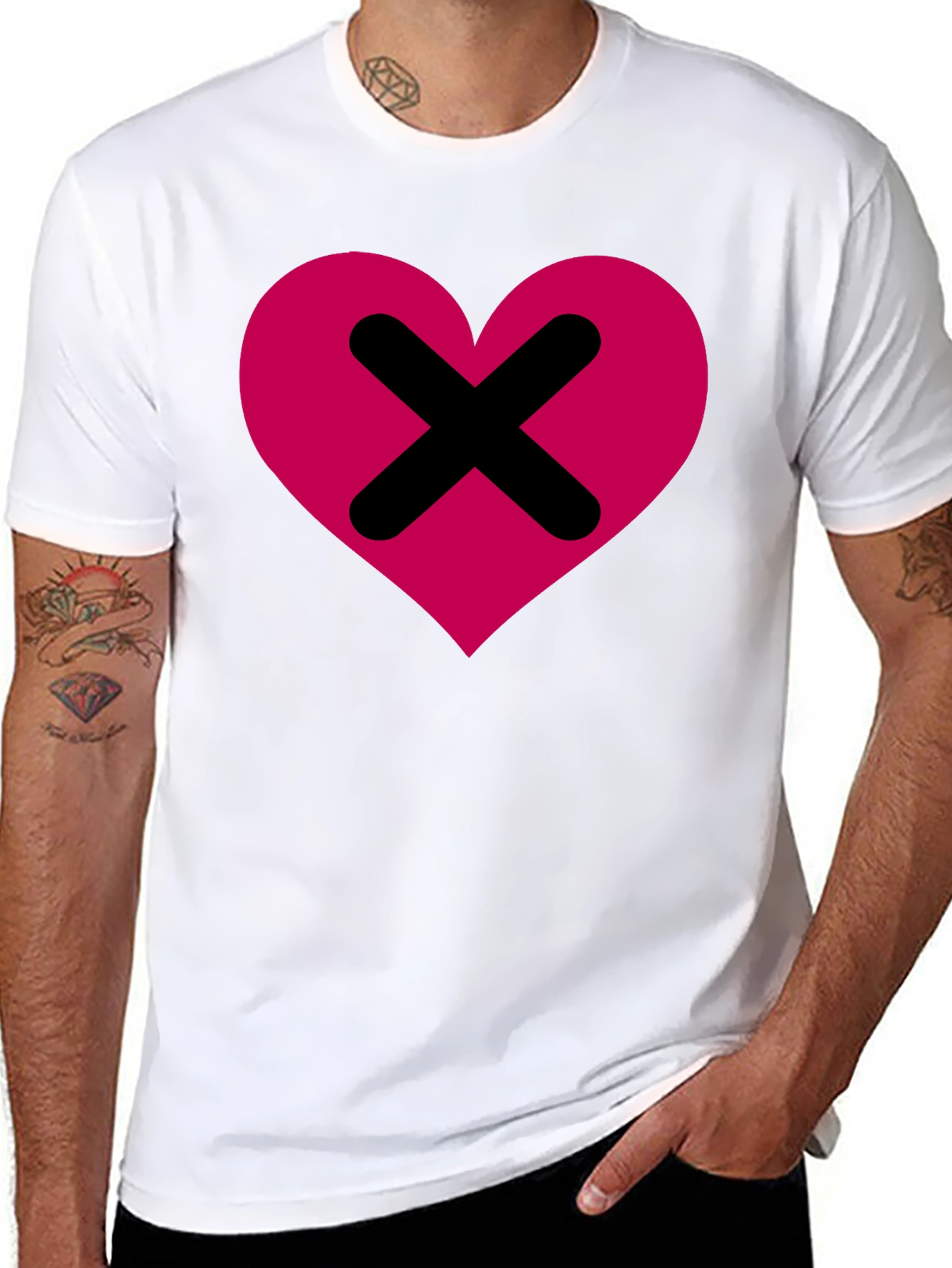 Heart X T-Shirt - Modern Streetwear Graphic Tee