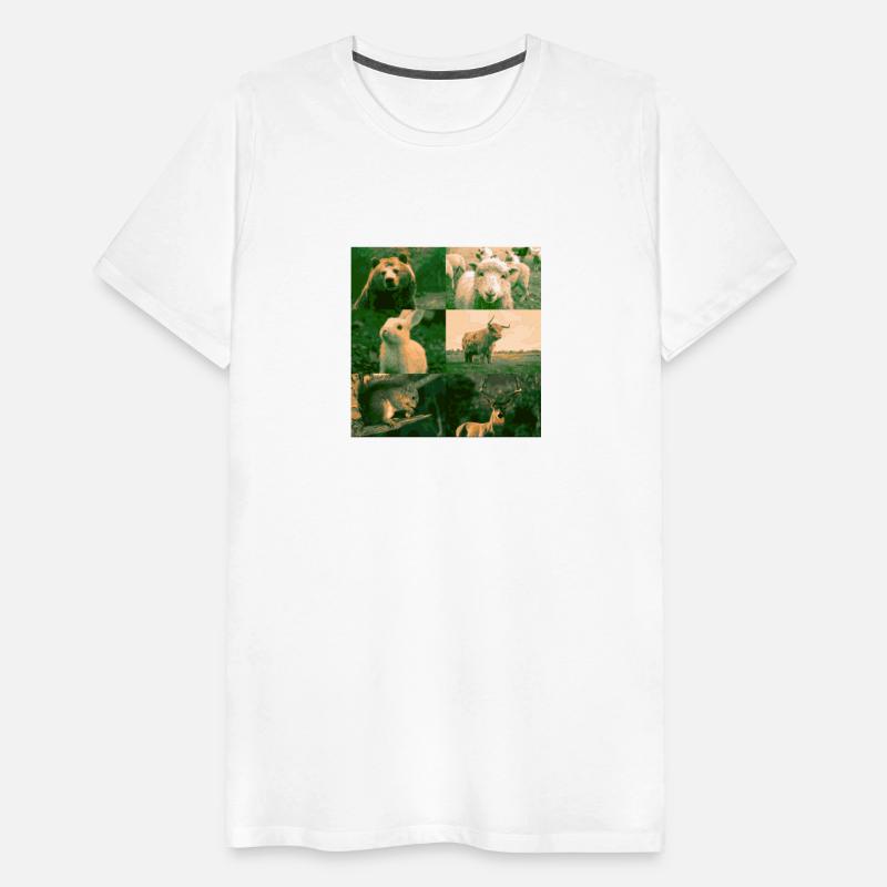 nature themed animal and plants picture print