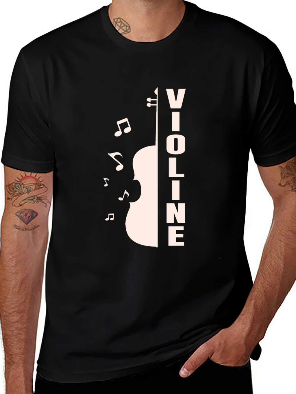 Violin Music T-Shirt - Black