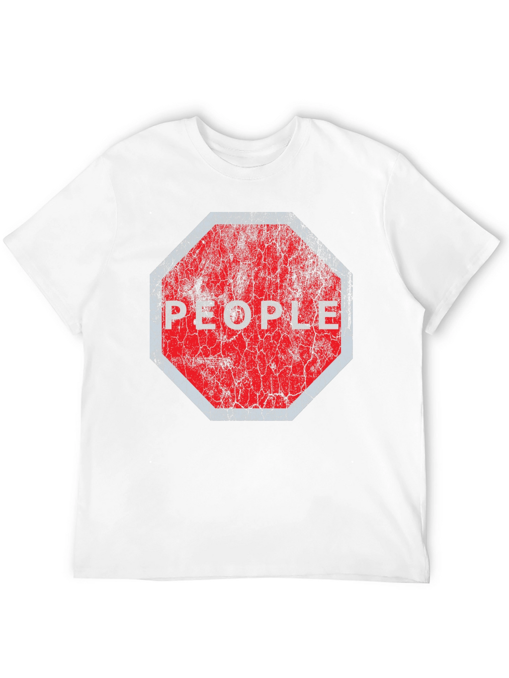 Stop People Graphic Tee - Black Cotton T-Shirt