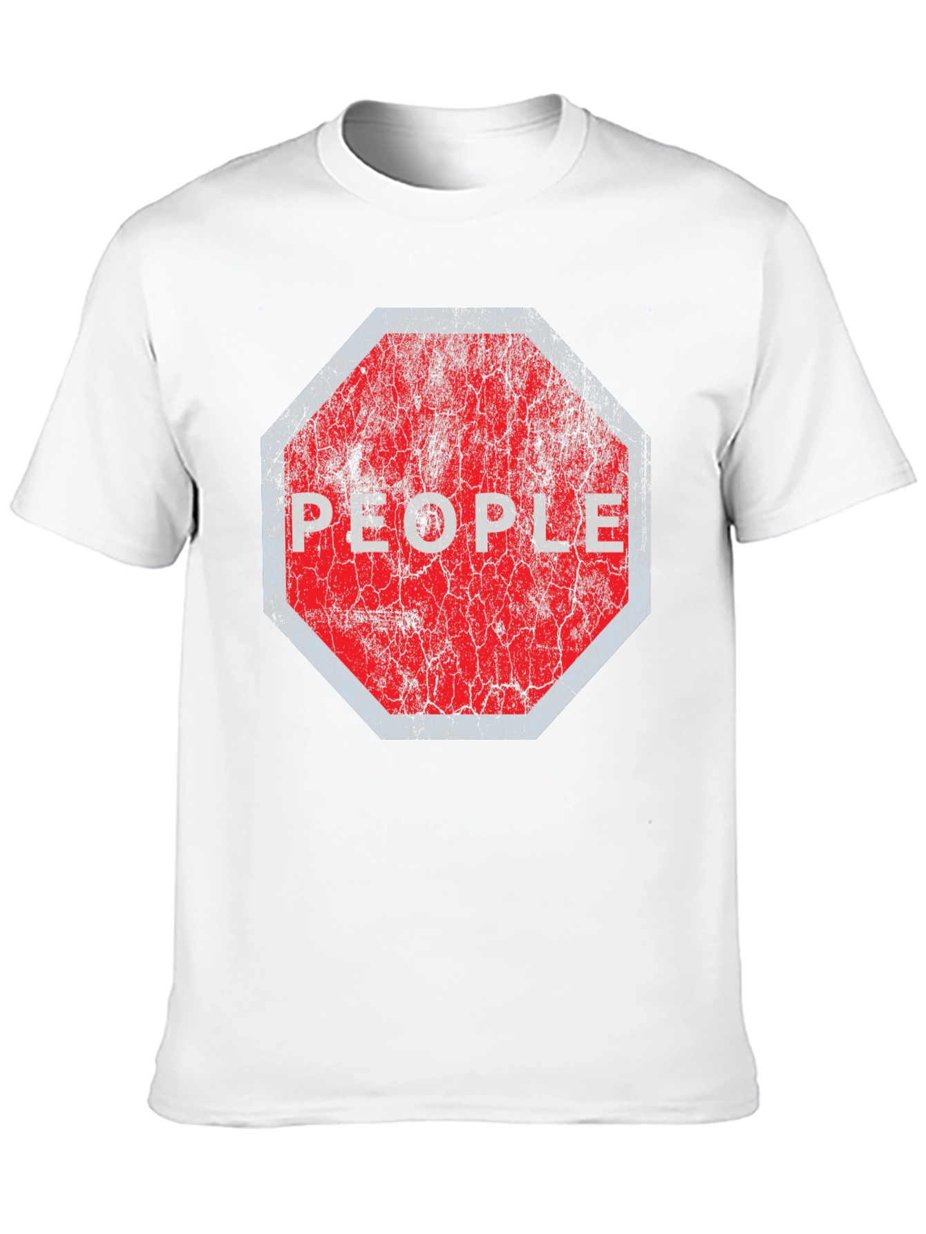 Stop People Graphic Tee - Black Cotton T-Shirt