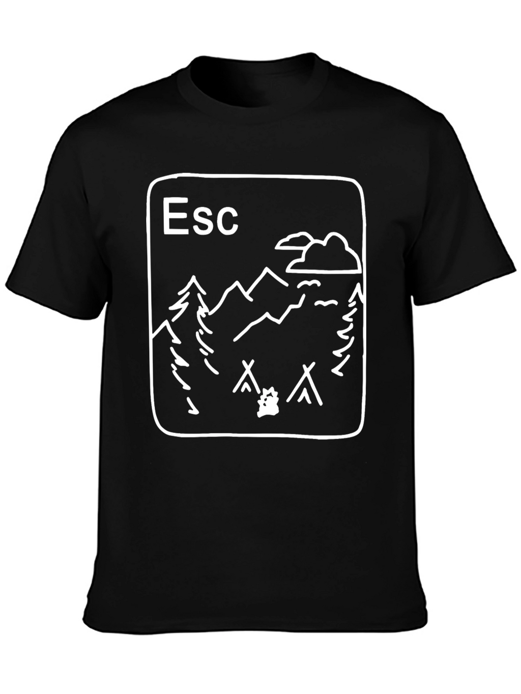 Escape to Nature Graphic T-Shirt - Black