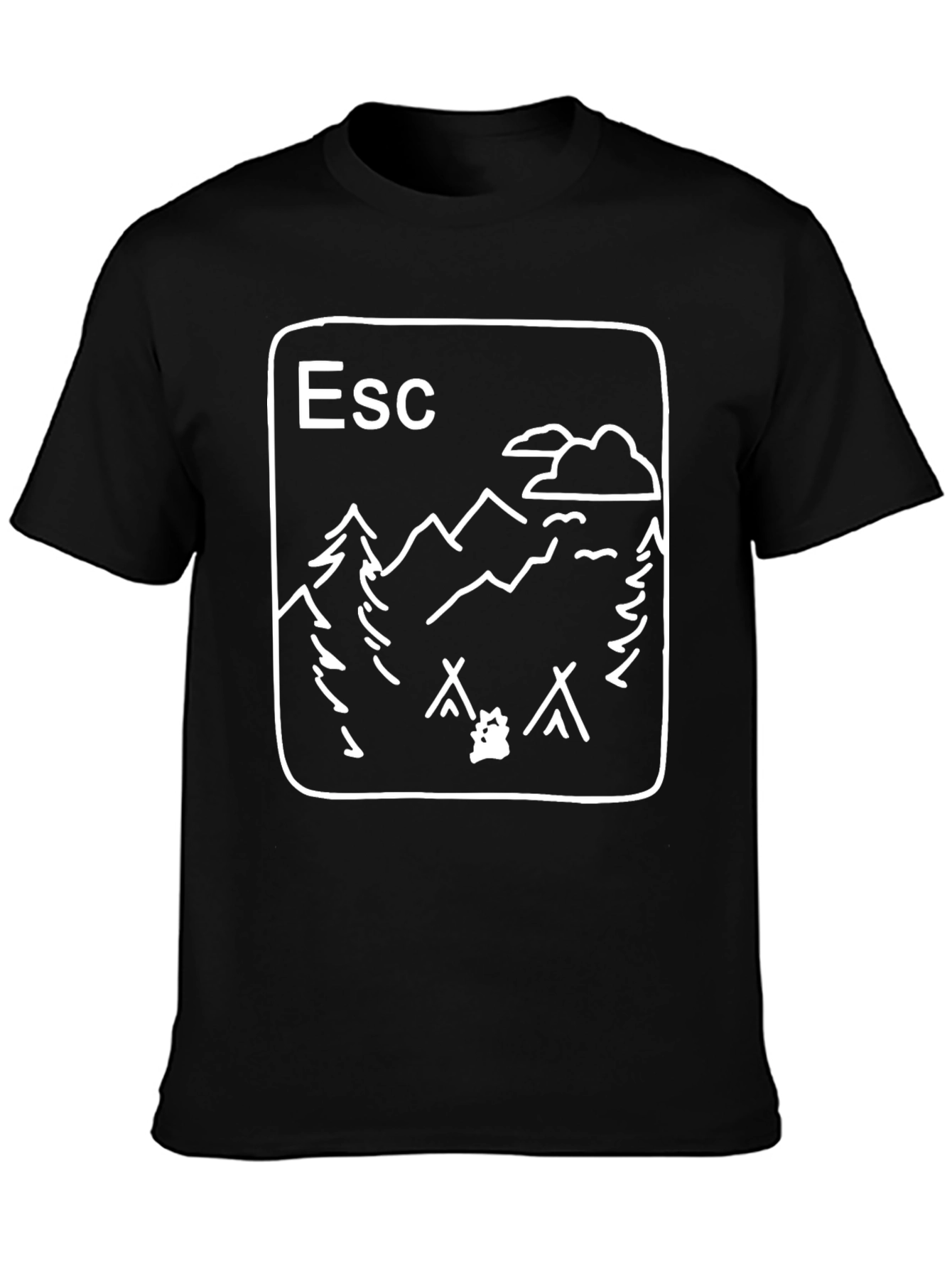 Escape to Nature Graphic T-Shirt - Black