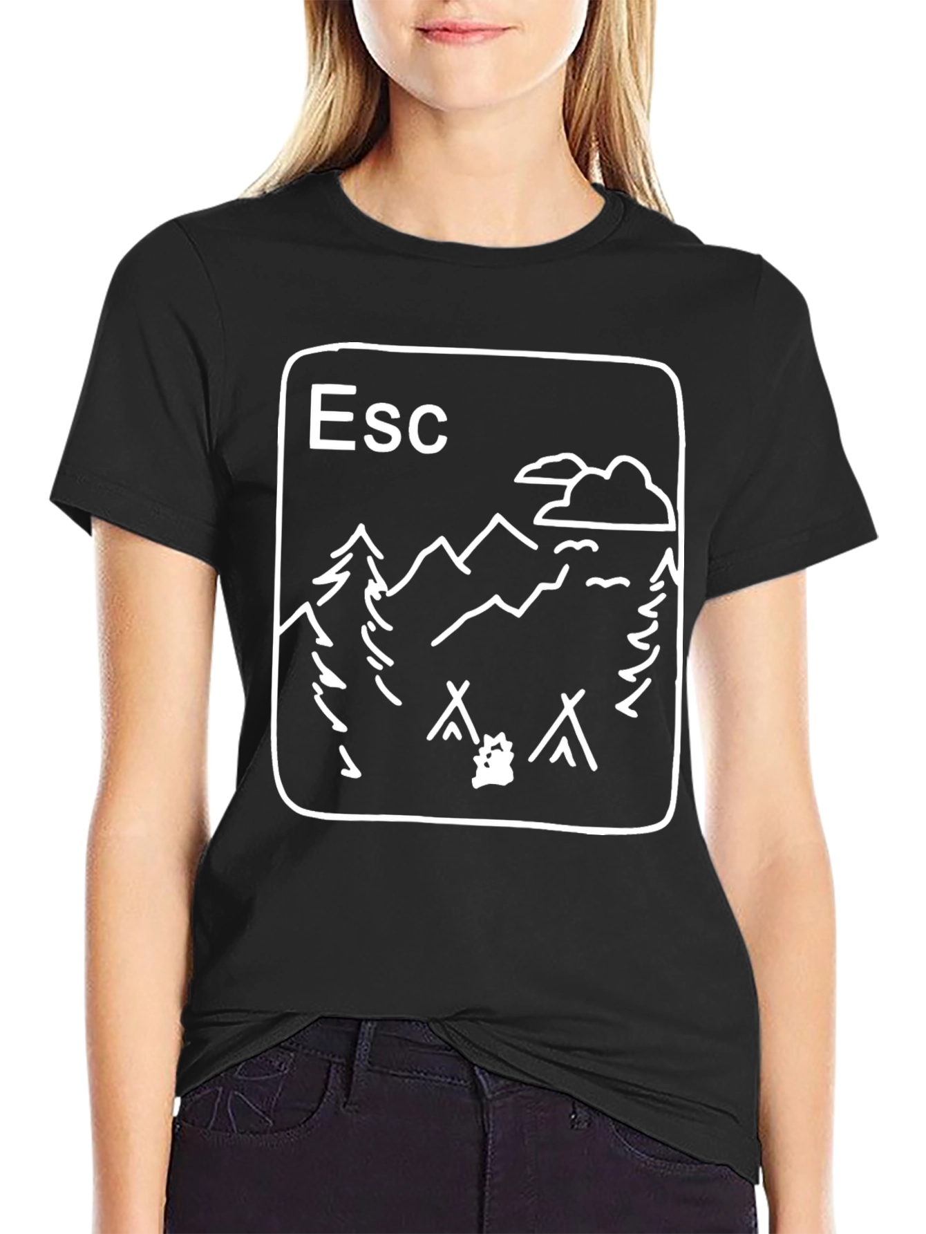 Escape to Nature Graphic T-Shirt - Black