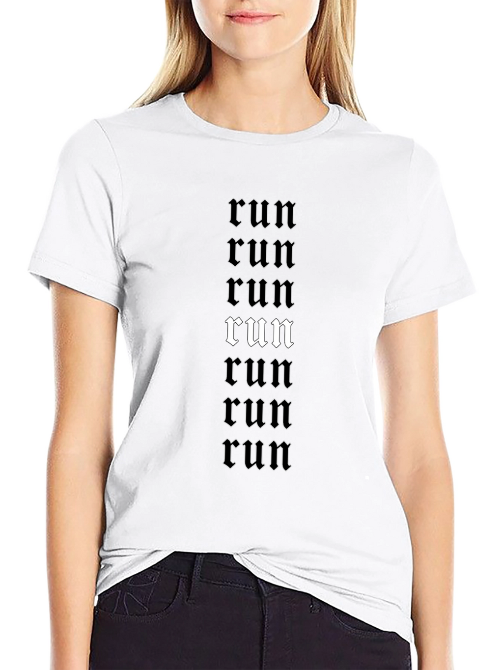 Run Gothic Tee - Trendy Graphic T-Shirt