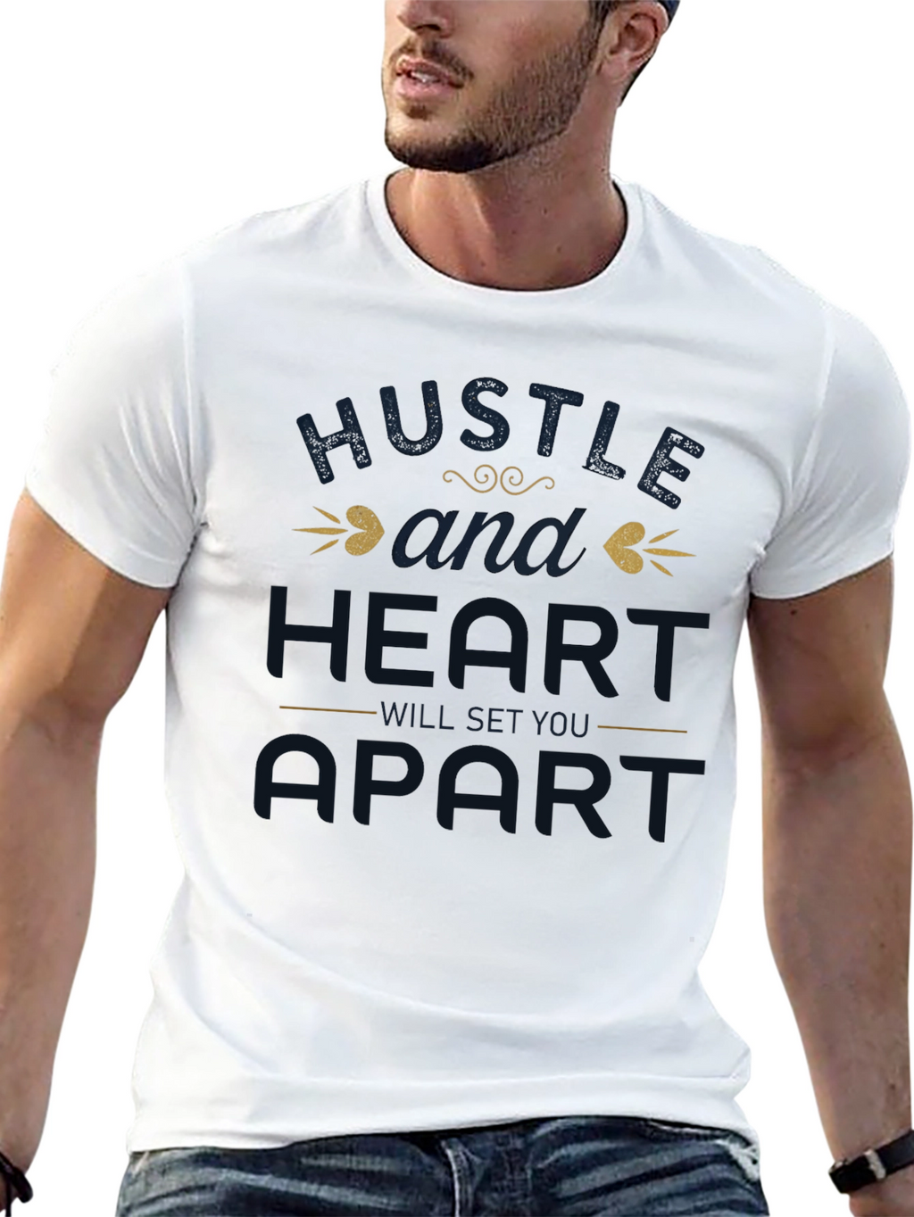 Hustle & Heart Graphic Tee - Motivational Shirt