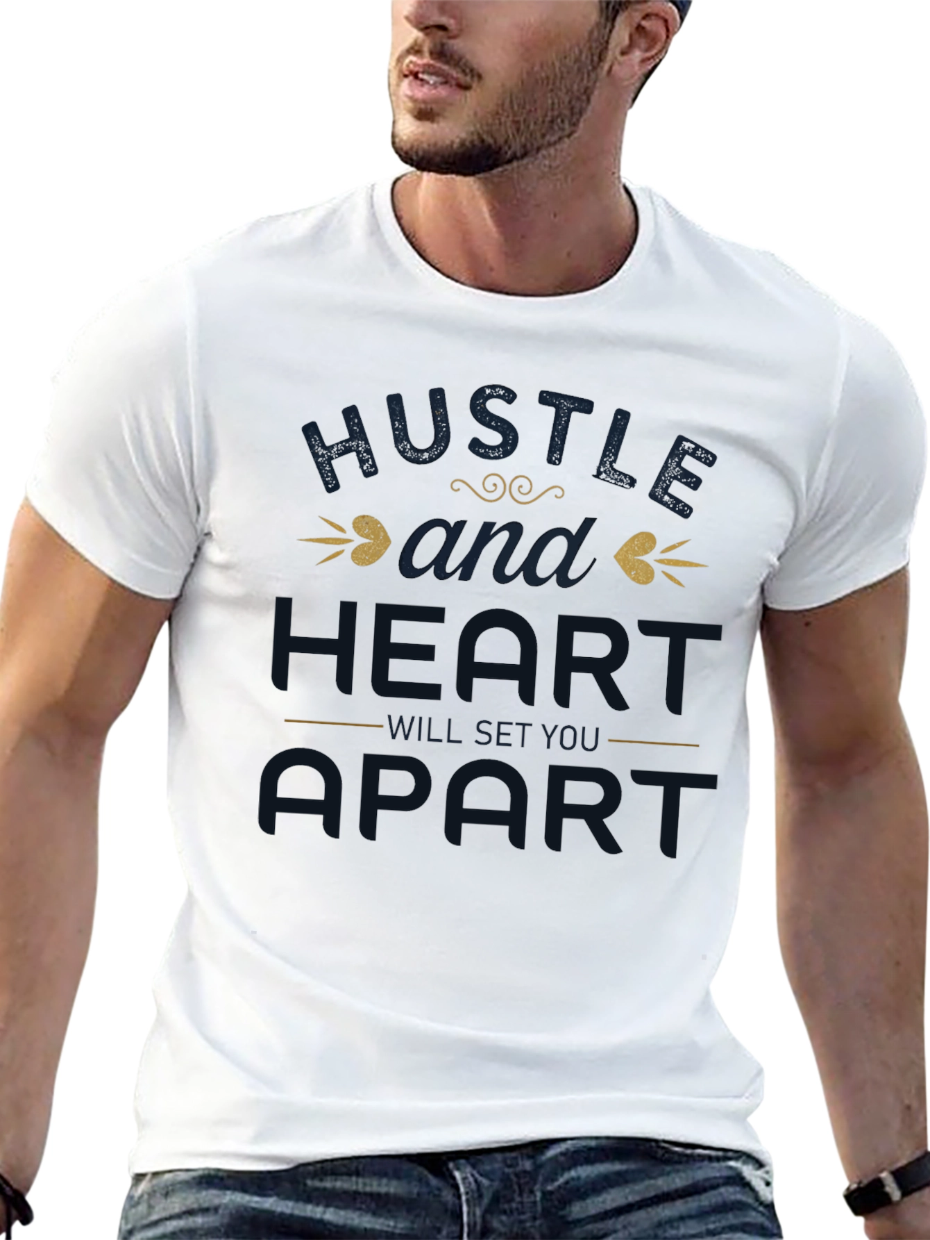 Hustle & Heart Graphic Tee - Motivational Shirt