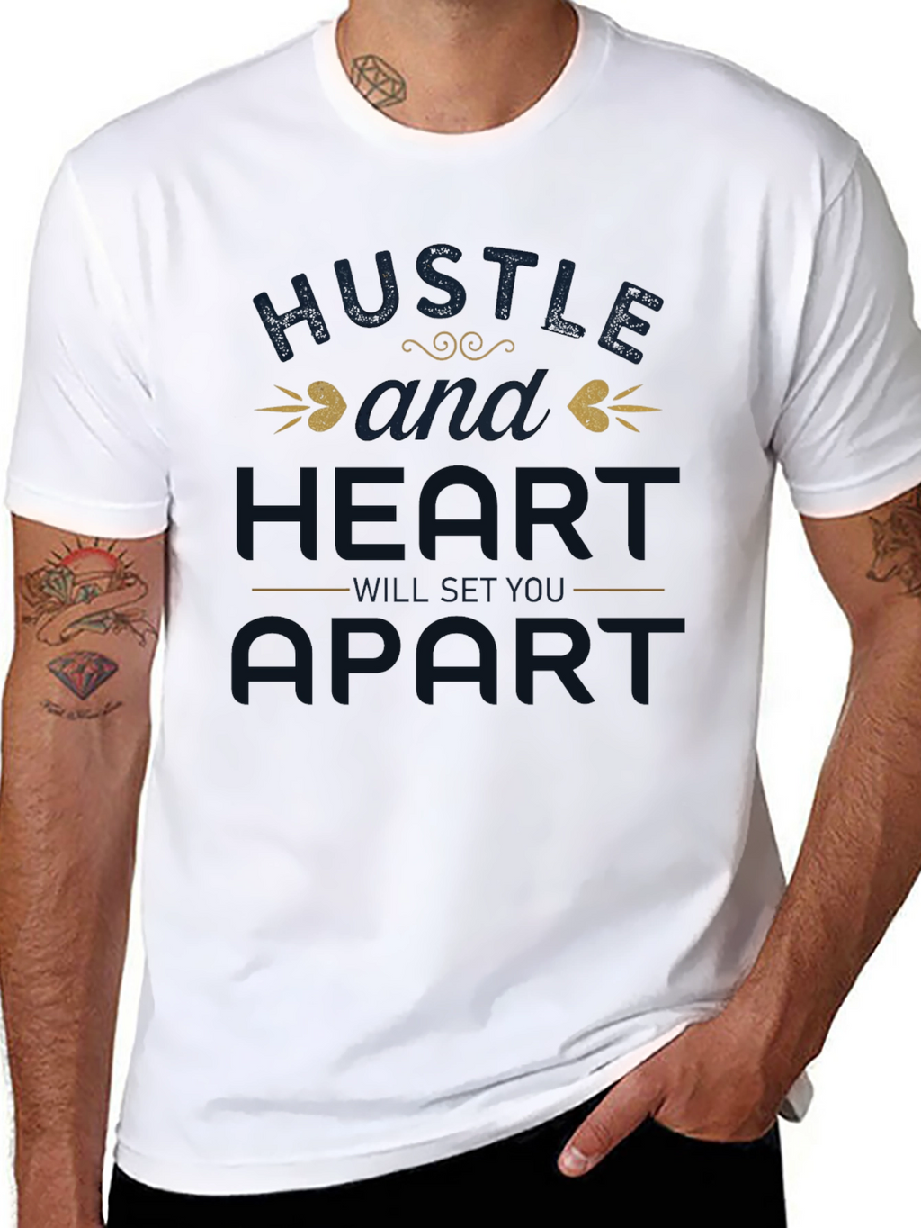 Hustle & Heart Graphic Tee - Motivational Shirt