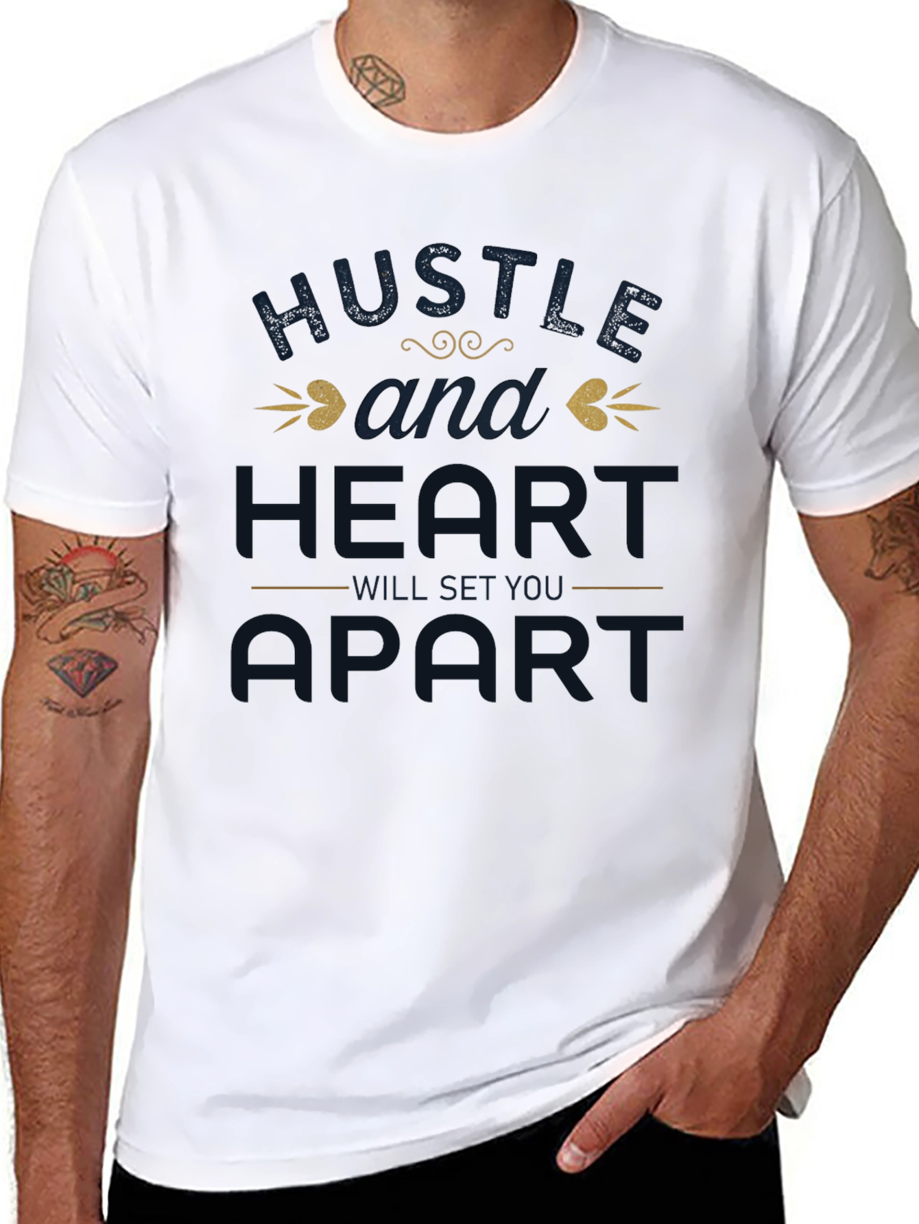 Hustle & Heart Graphic Tee - Motivational Shirt