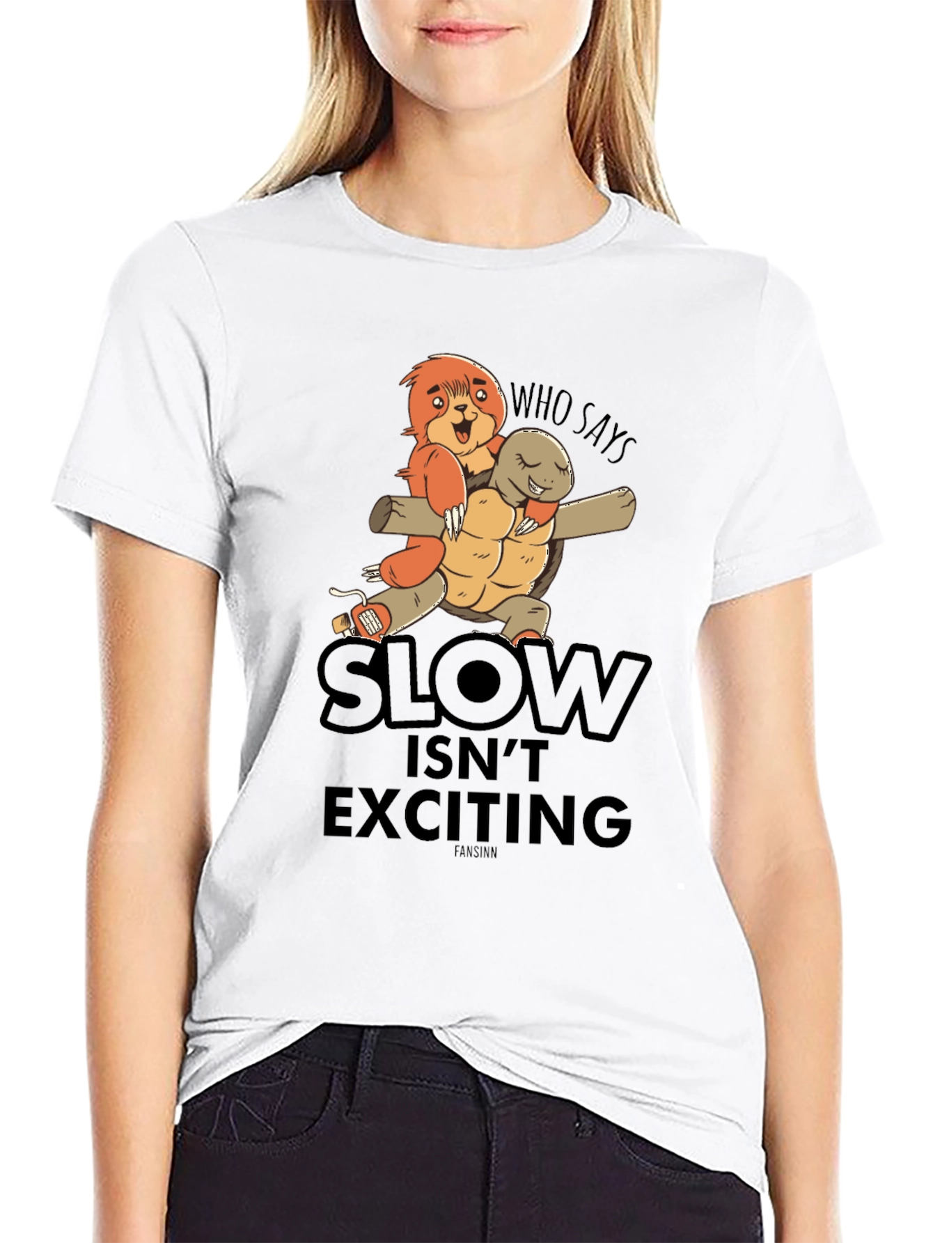 Funny Sloth & Turtle Graphic T-Shirt