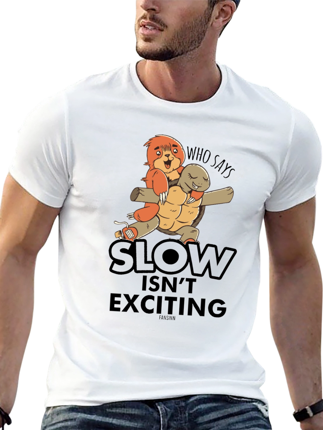 Funny Sloth & Turtle Graphic T-Shirt