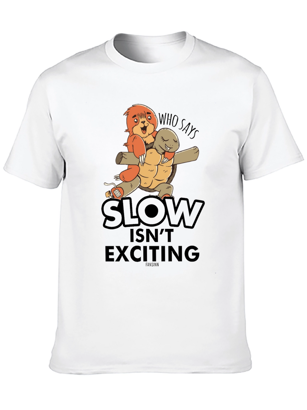Funny Sloth & Turtle Graphic T-Shirt