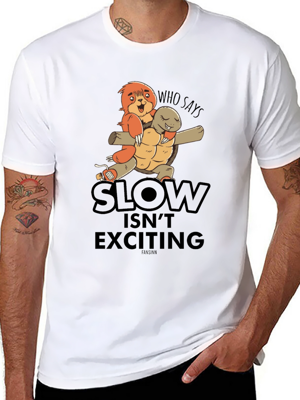 Funny Sloth & Turtle Graphic T-Shirt