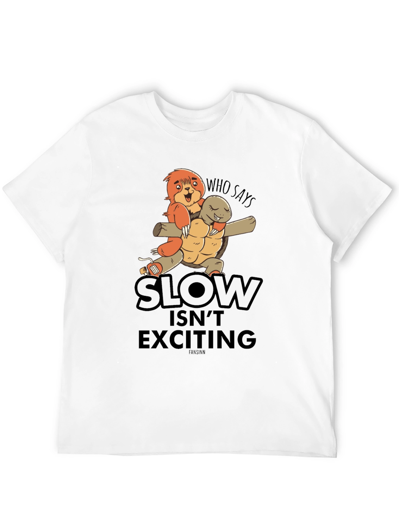Funny Sloth & Turtle Graphic T-Shirt
