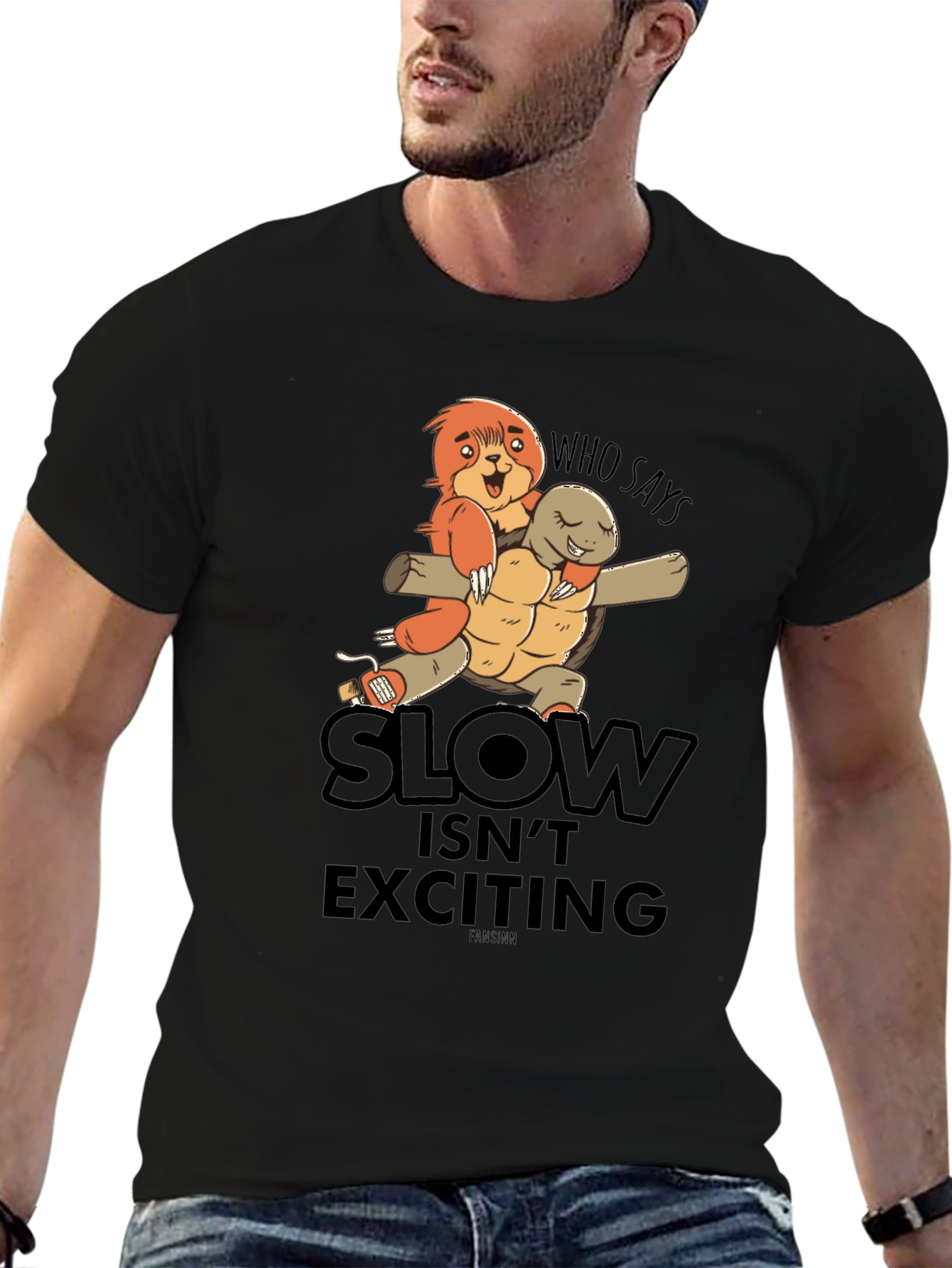 Funny Sloth & Turtle Graphic T-Shirt