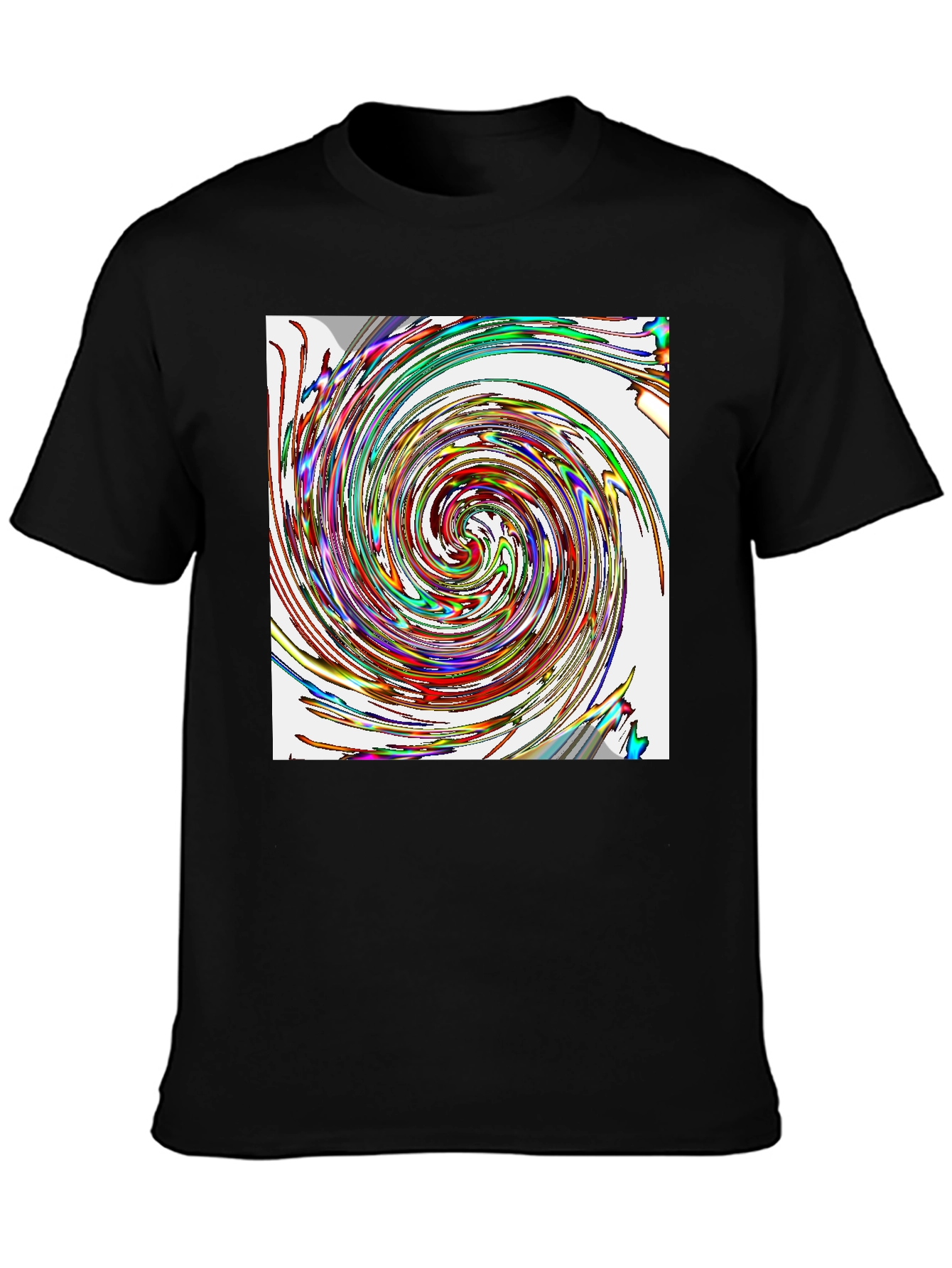 Vortex Swirl Graphic Tee - Stylish Black Cotton Comfort