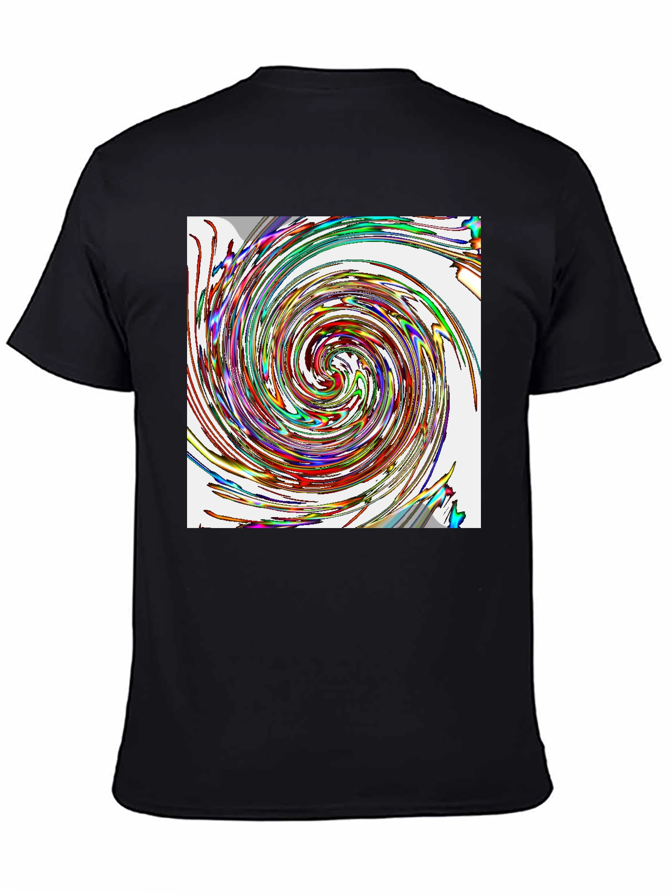 Vortex Swirl Graphic Tee - Stylish Black Cotton Comfort