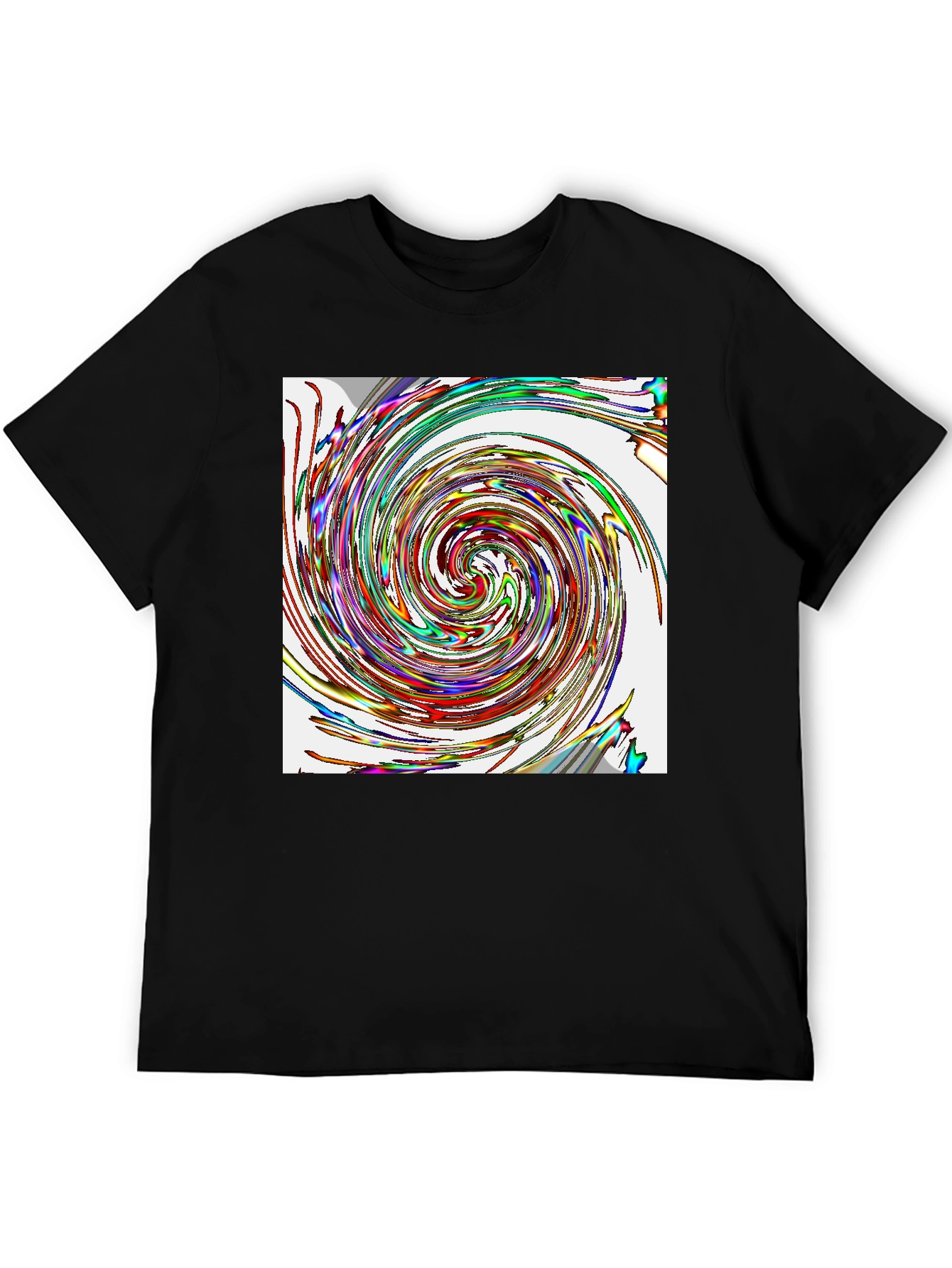 Vortex Swirl Graphic Tee - Stylish Black Cotton Comfort
