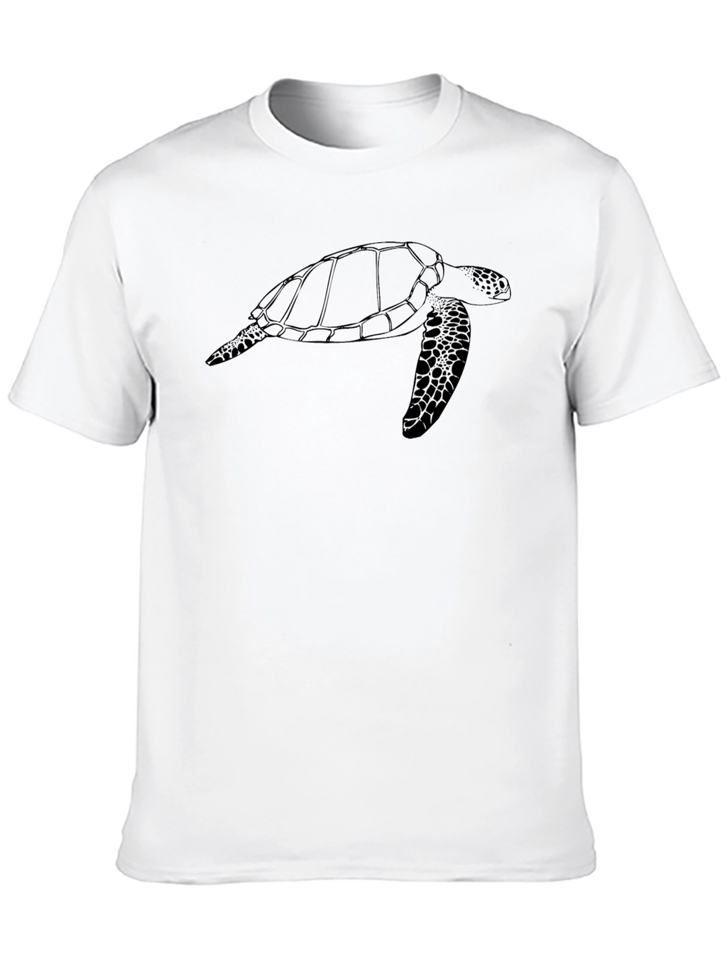 Black Turtle Outline Graphic T-Shirt