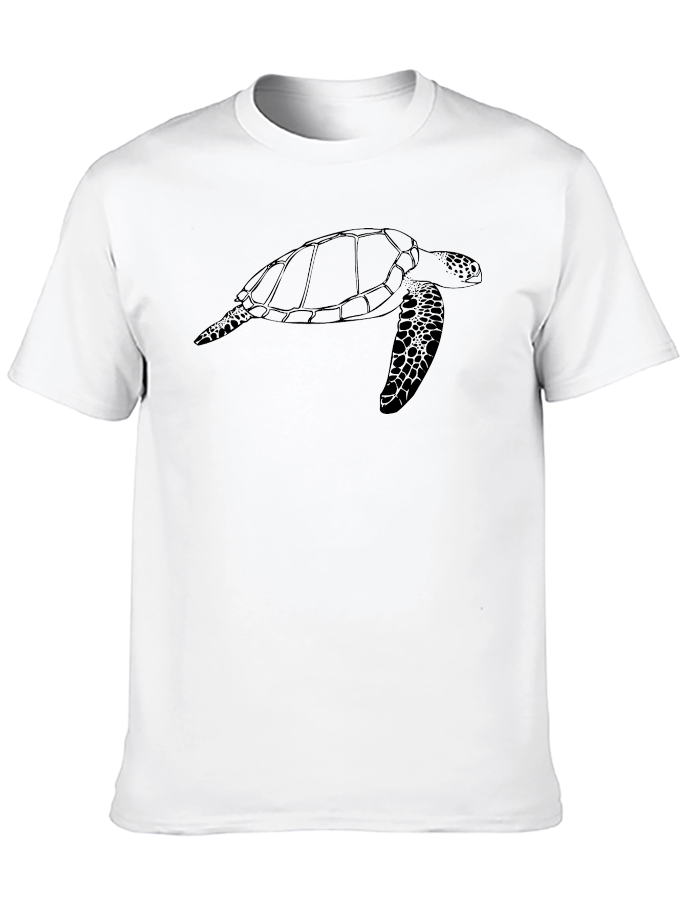Black Turtle Outline Graphic T-Shirt
