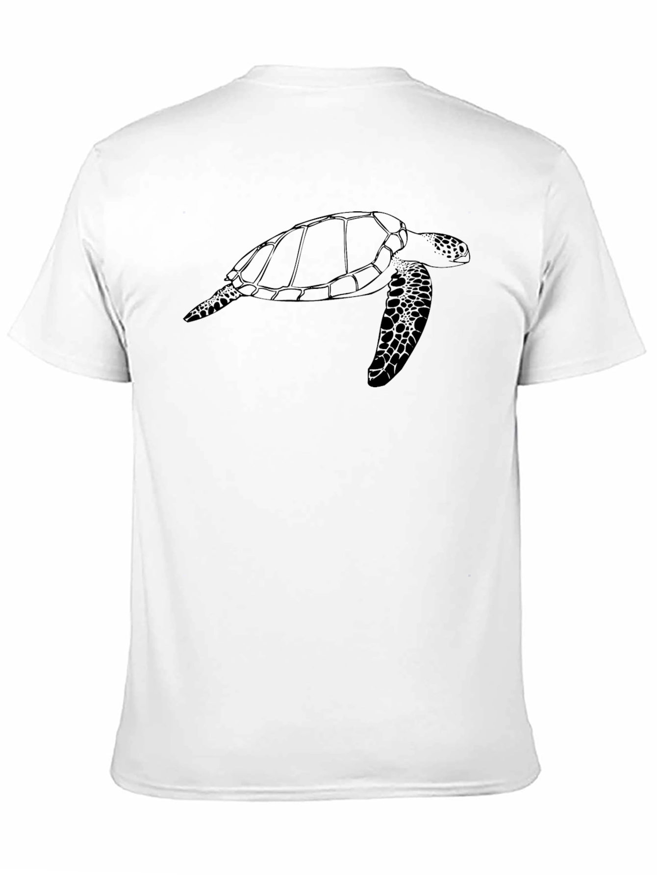 Black Turtle Outline Graphic T-Shirt