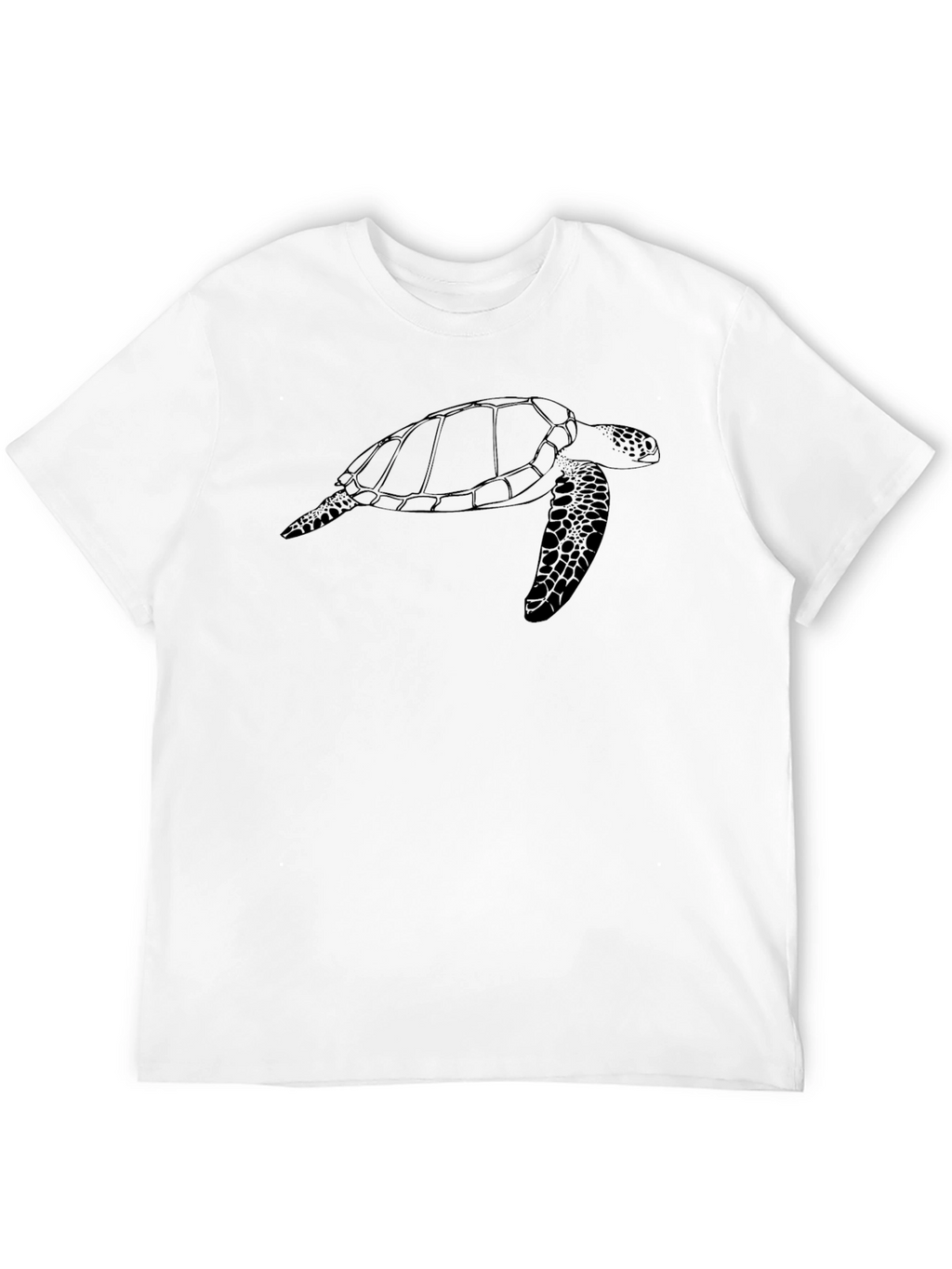 Black Turtle Outline Graphic T-Shirt