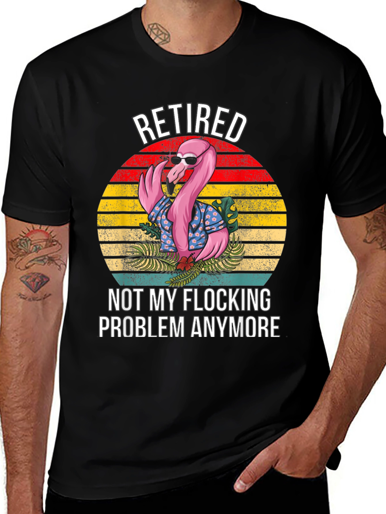 Retired Flamingo Graphic T-Shirt