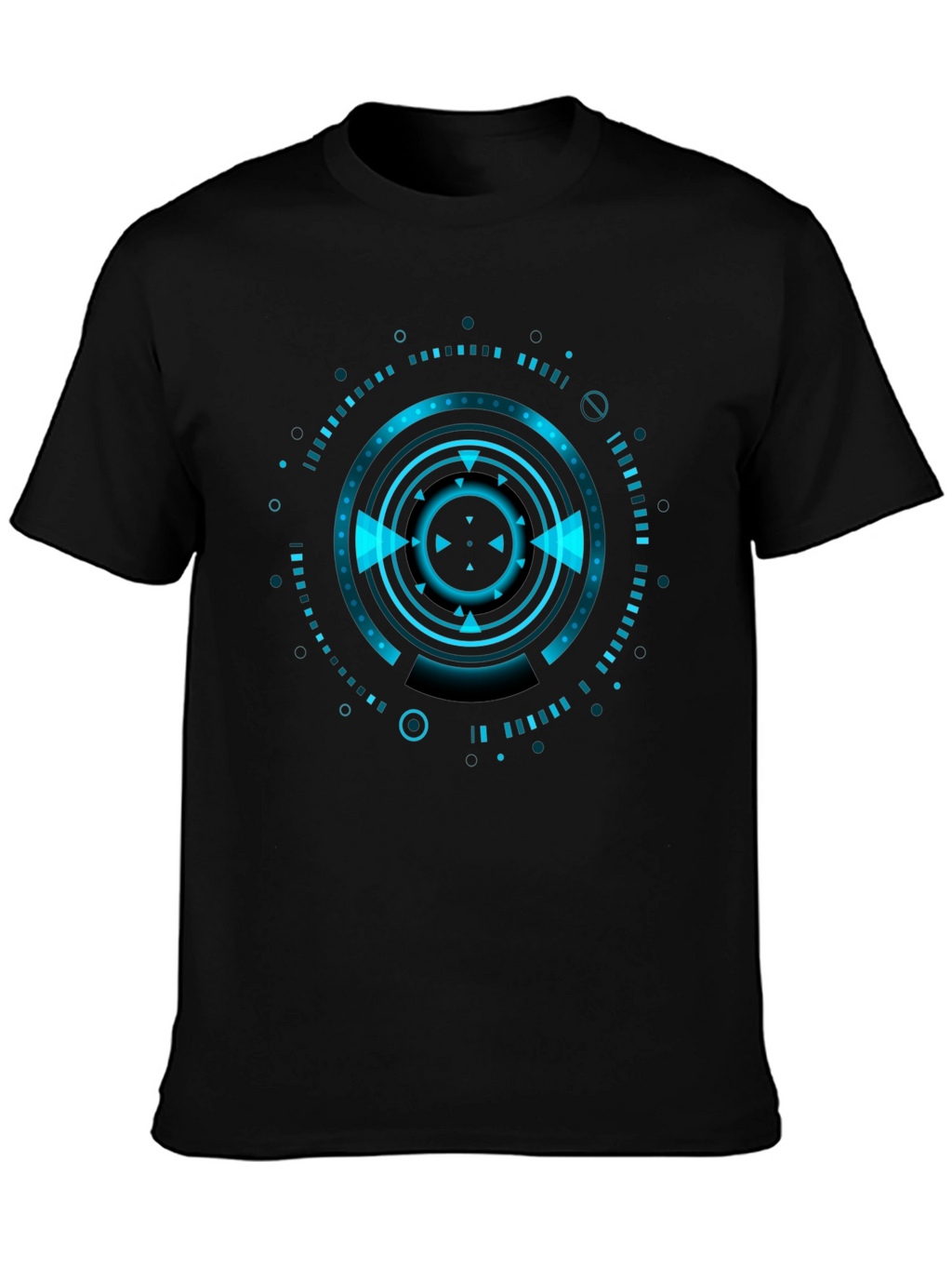Cyberpunk Tech Graphic Black T-Shirt