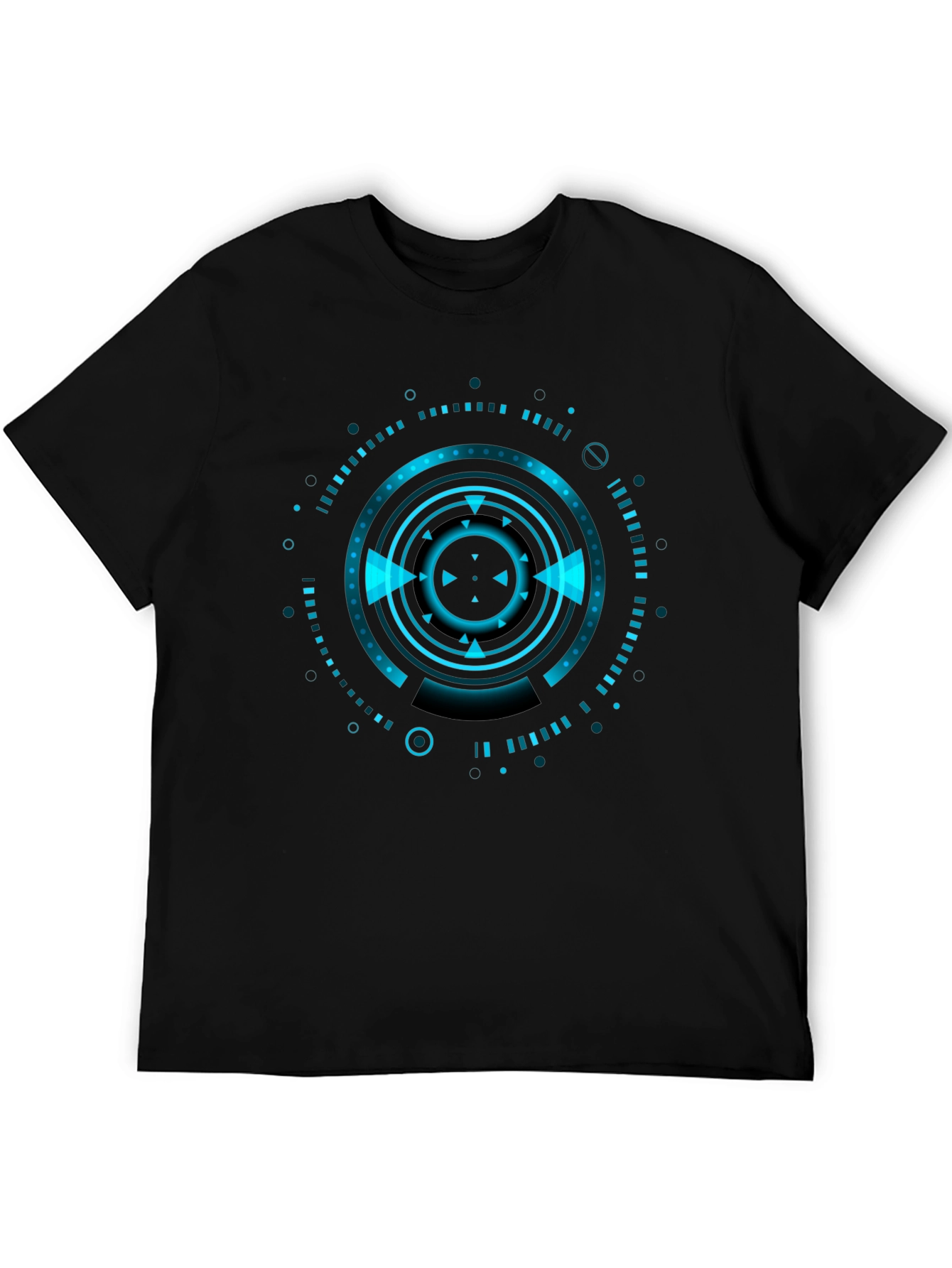 Cyberpunk Tech Graphic Black T-Shirt