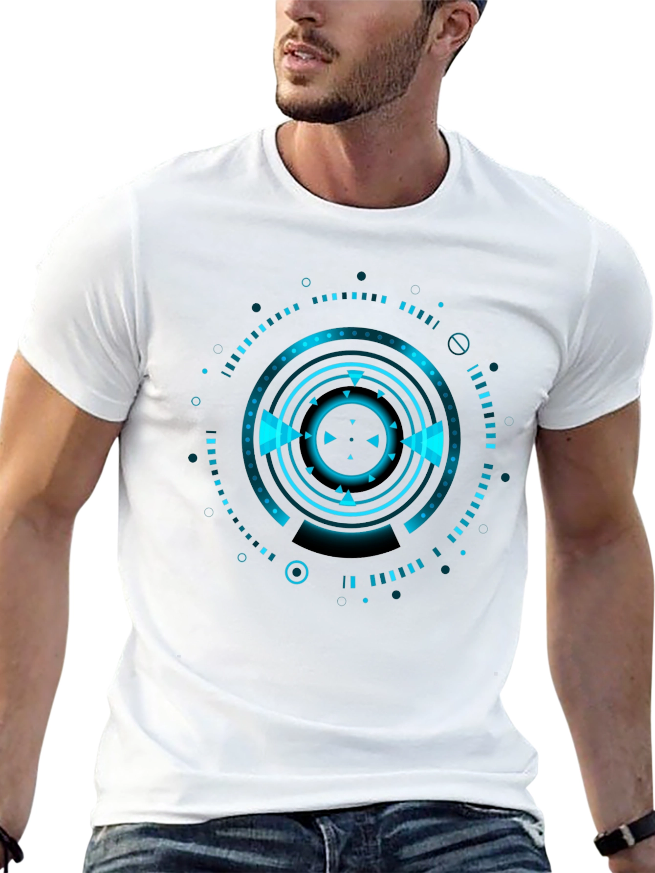 Cyberpunk Tech Graphic Black T-Shirt