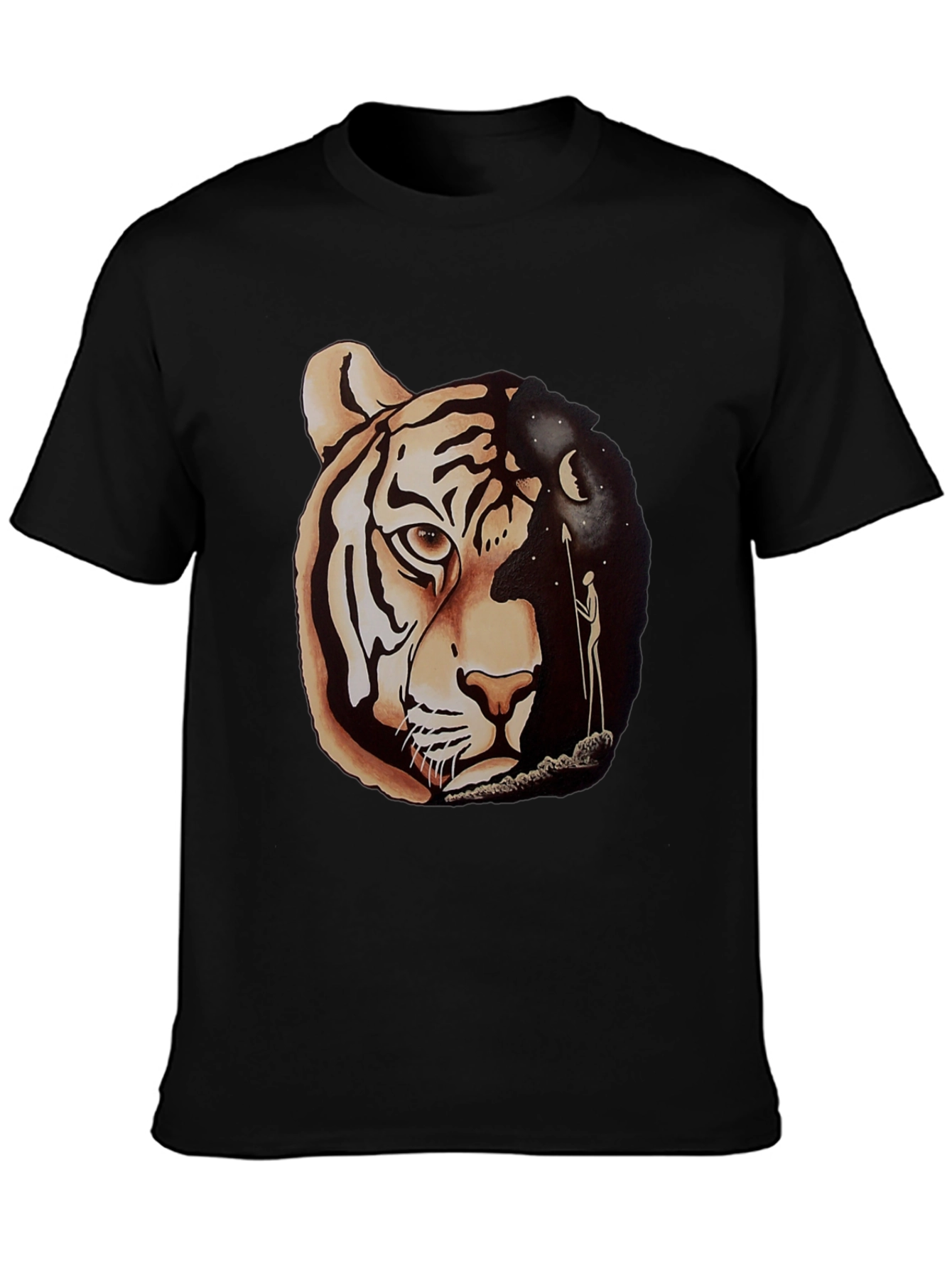 Tiger & Night Sky Graphic Tee - Unique Design