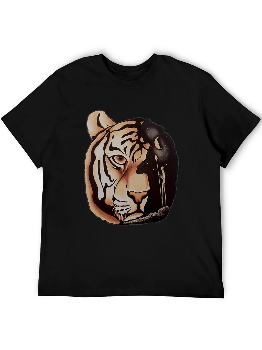 Tiger & Night Sky Graphic Tee - Unique Design