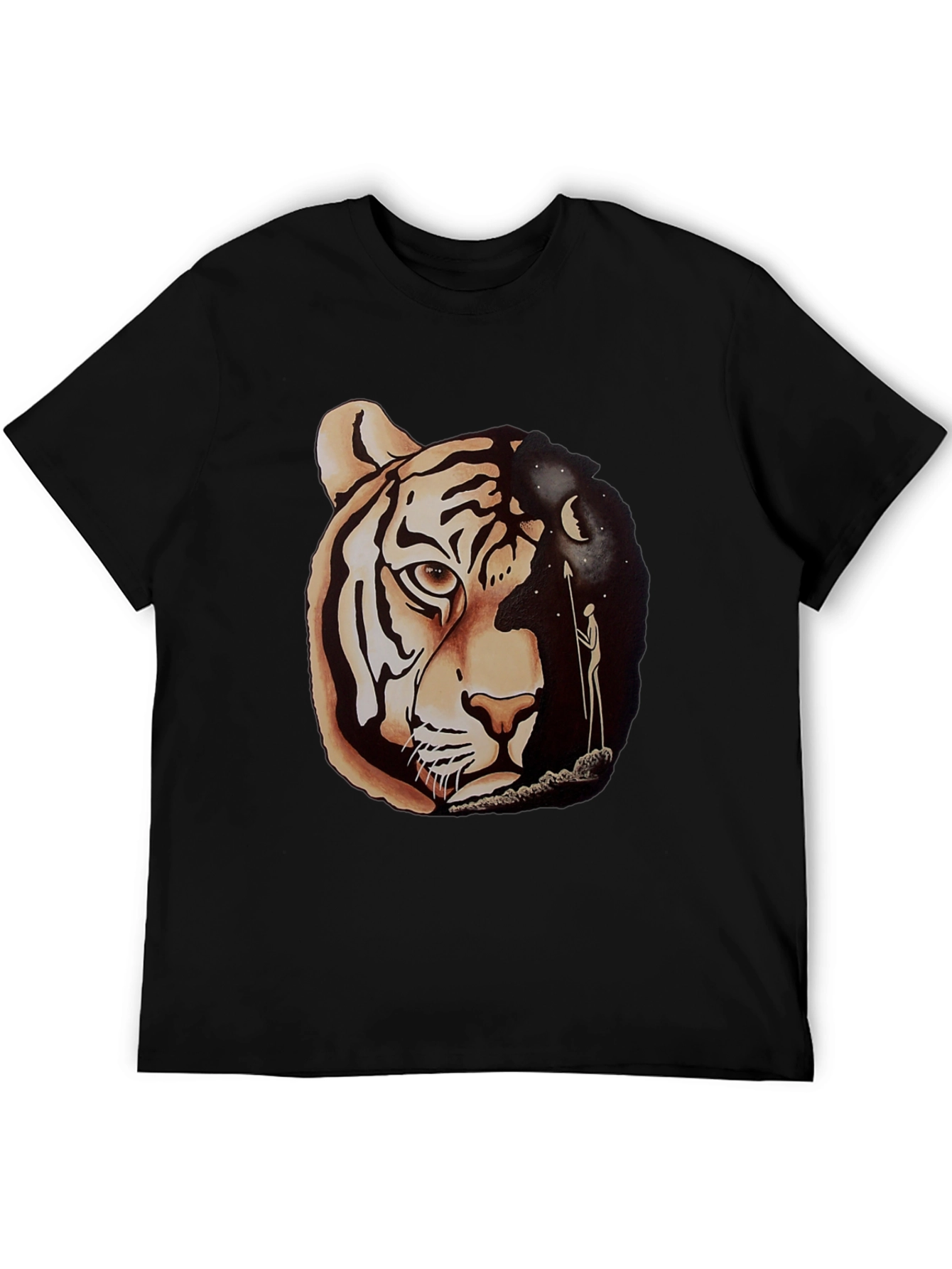 Tiger & Night Sky Graphic Tee - Unique Design