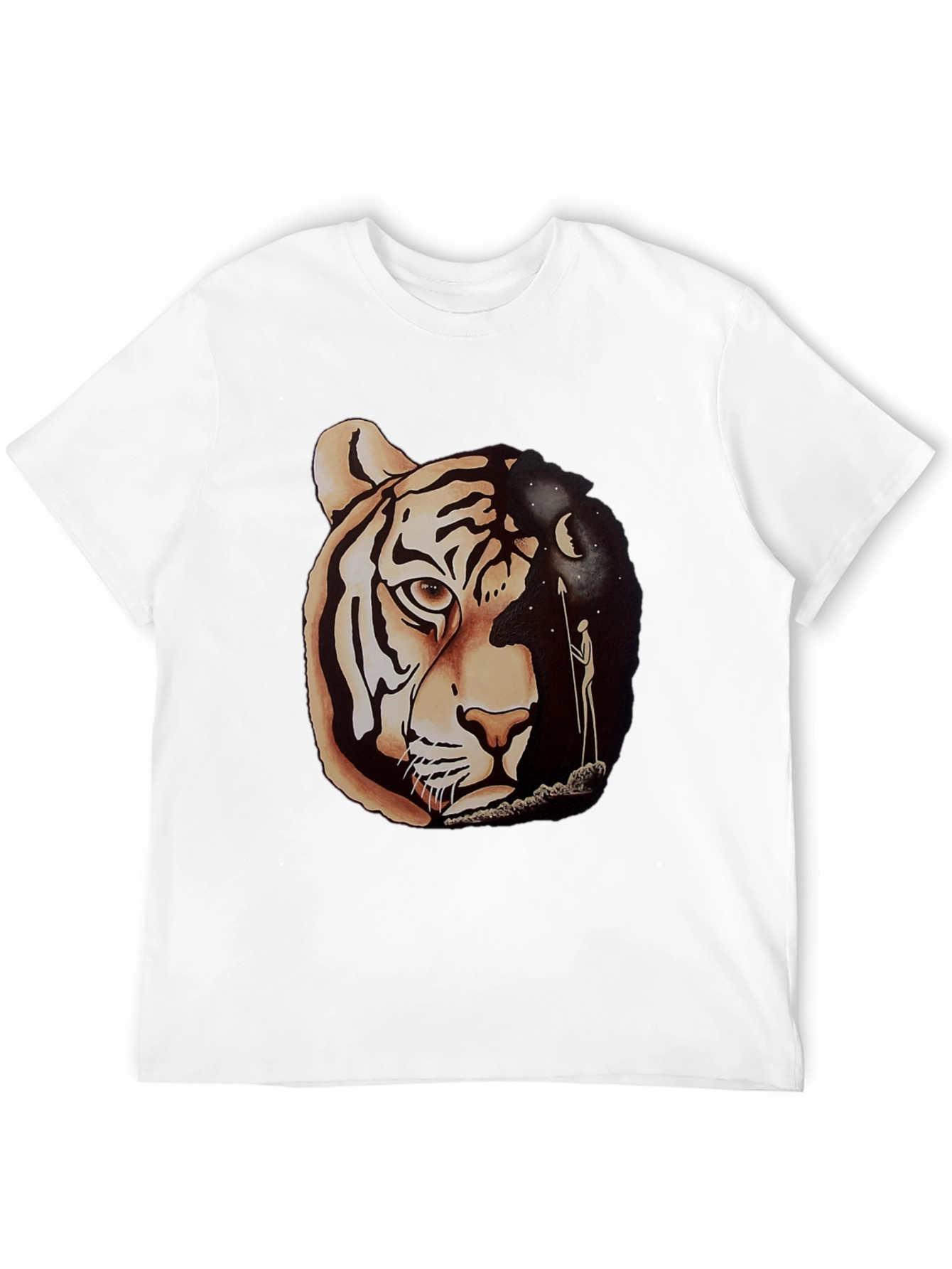Tiger & Night Sky Graphic Tee - Unique Design
